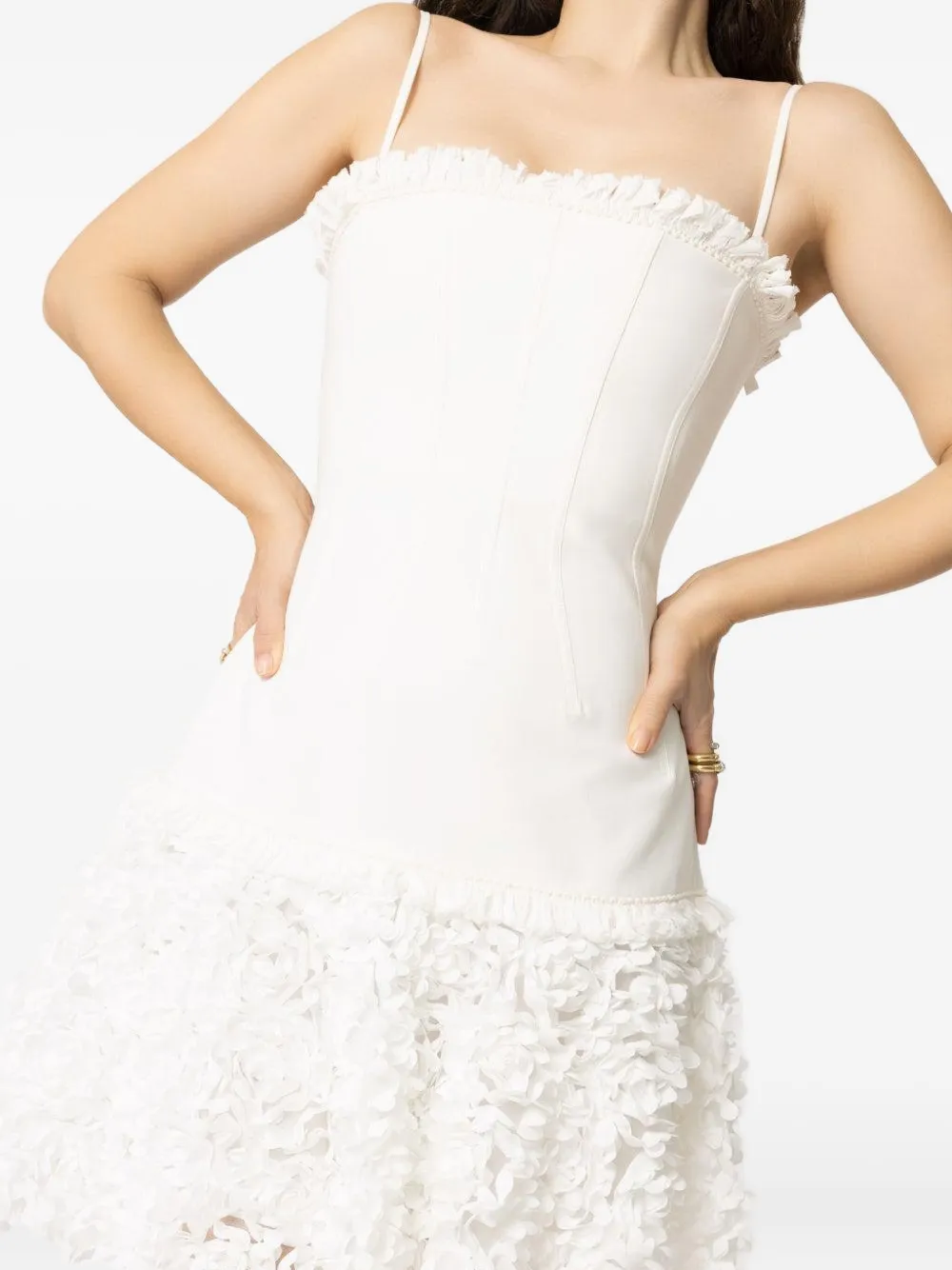 Alexis Amrisa ruffled mini dress Wit