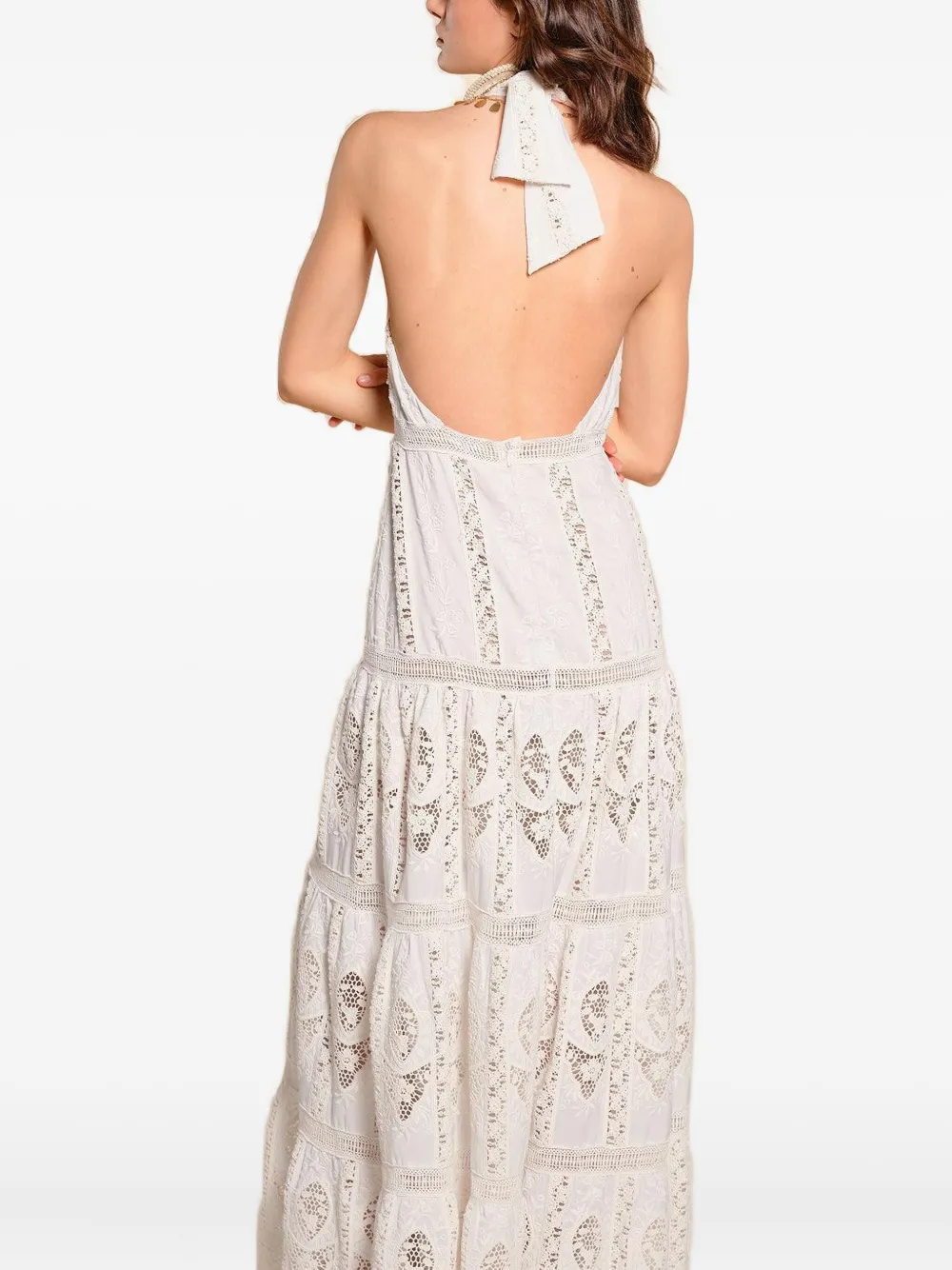 Johanna Ortiz Luz Tropical Halter-neck Maxi Dress In White