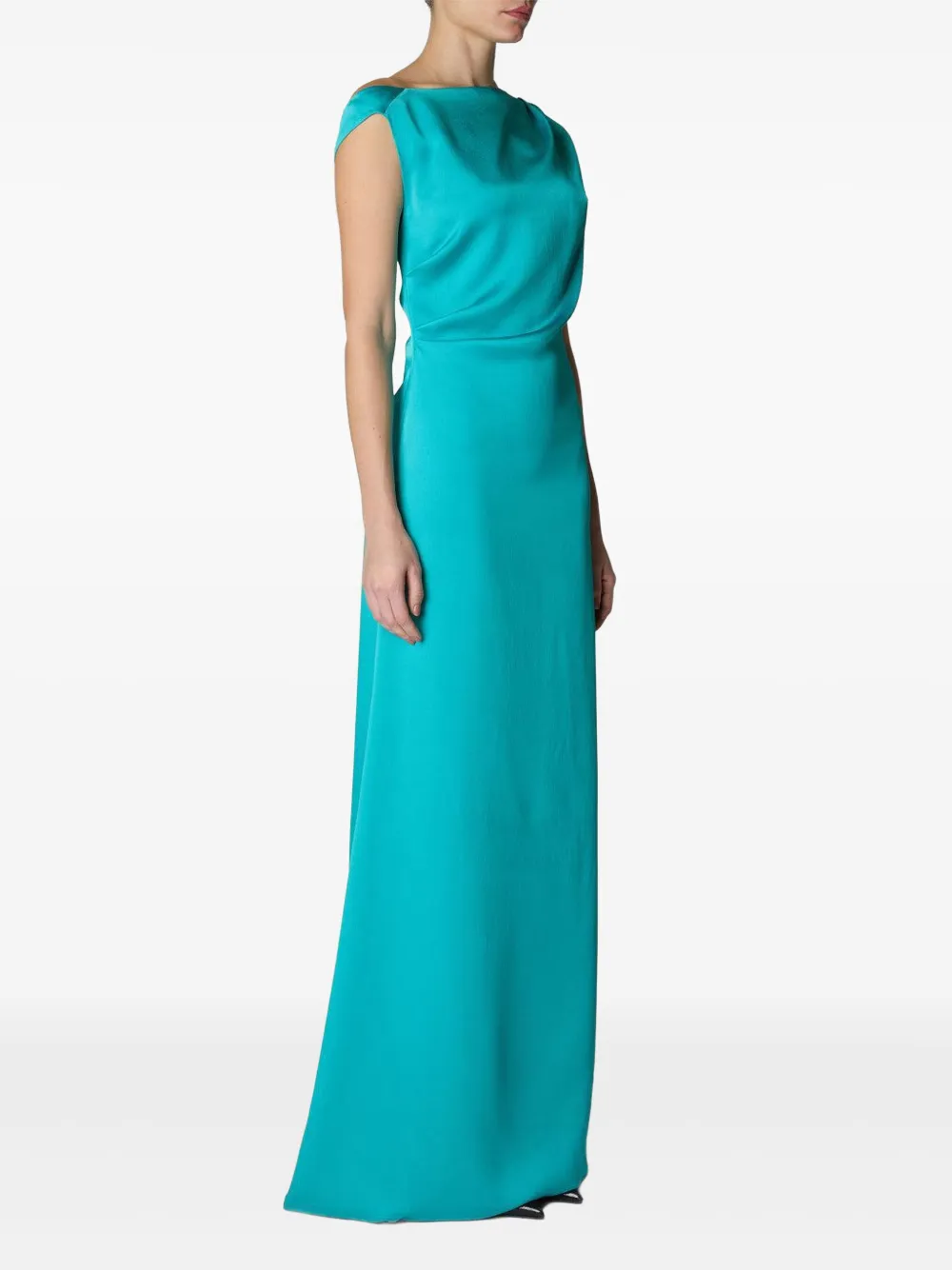  Del Core Off-shoulder Draped Dress - Blue 