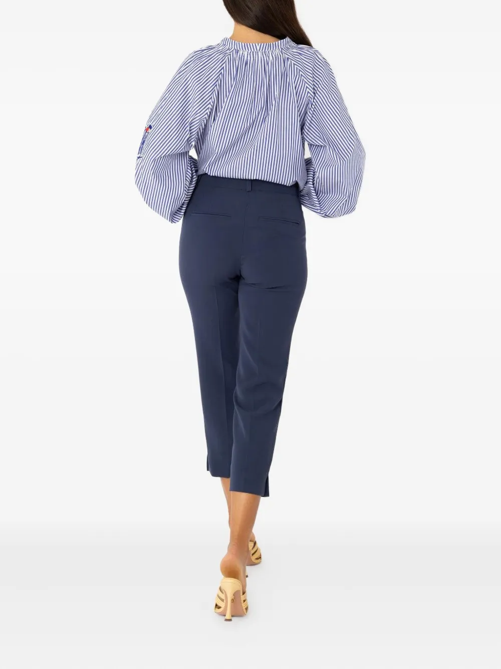 Maison Common Signature Trousers In Blue