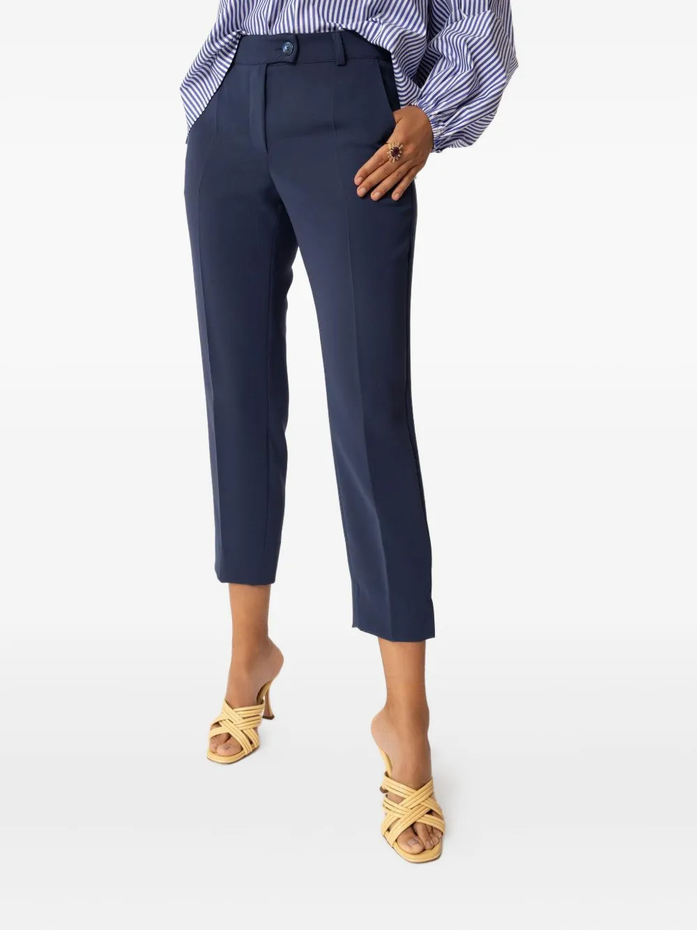 Maison Common Signature Trousers In Blue