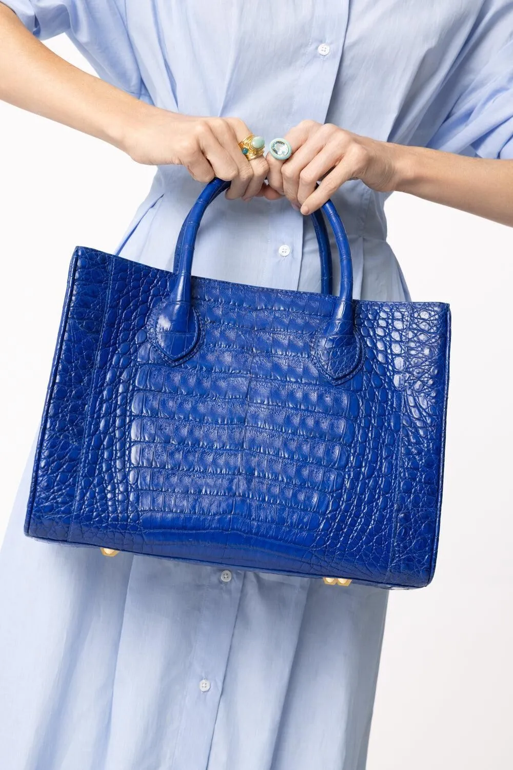 Angela Alvarez Roma Tote Bag In Blue