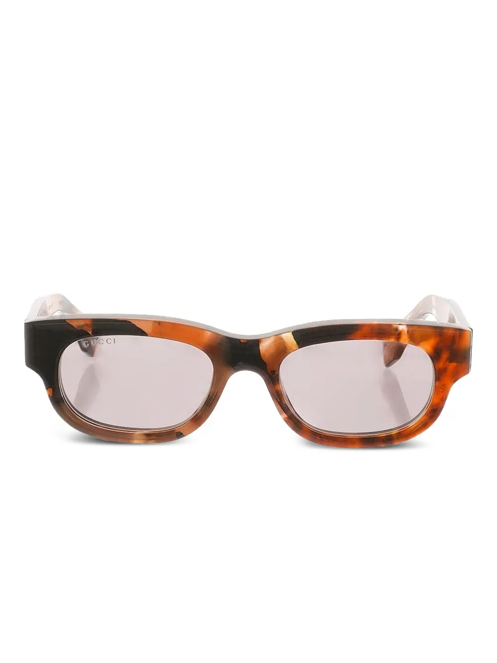 Gucci rectangle tortoiseshell sunglasses - Brown