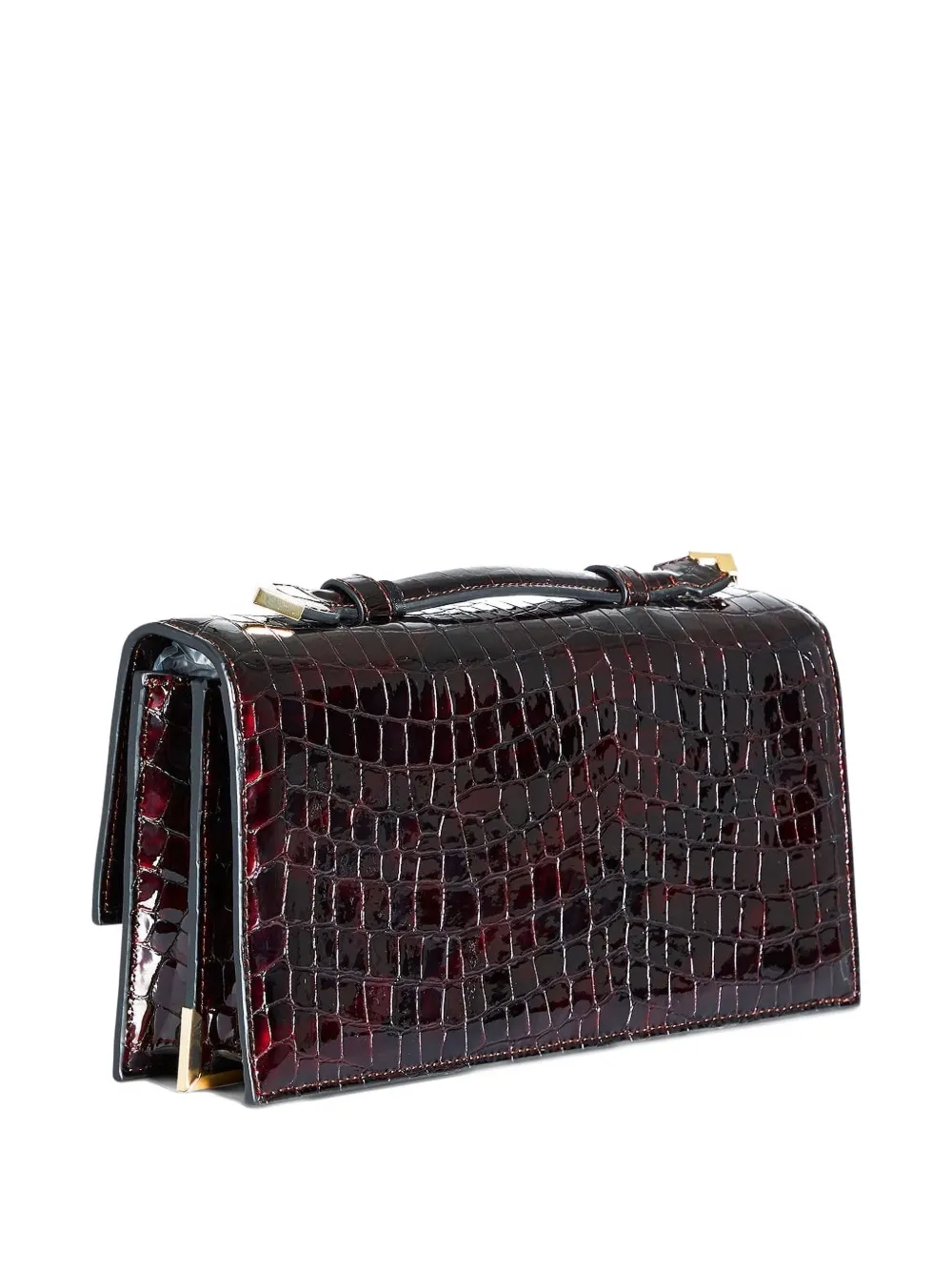 Retrofete Phoebe crocodile-embossed clutch bag Rood