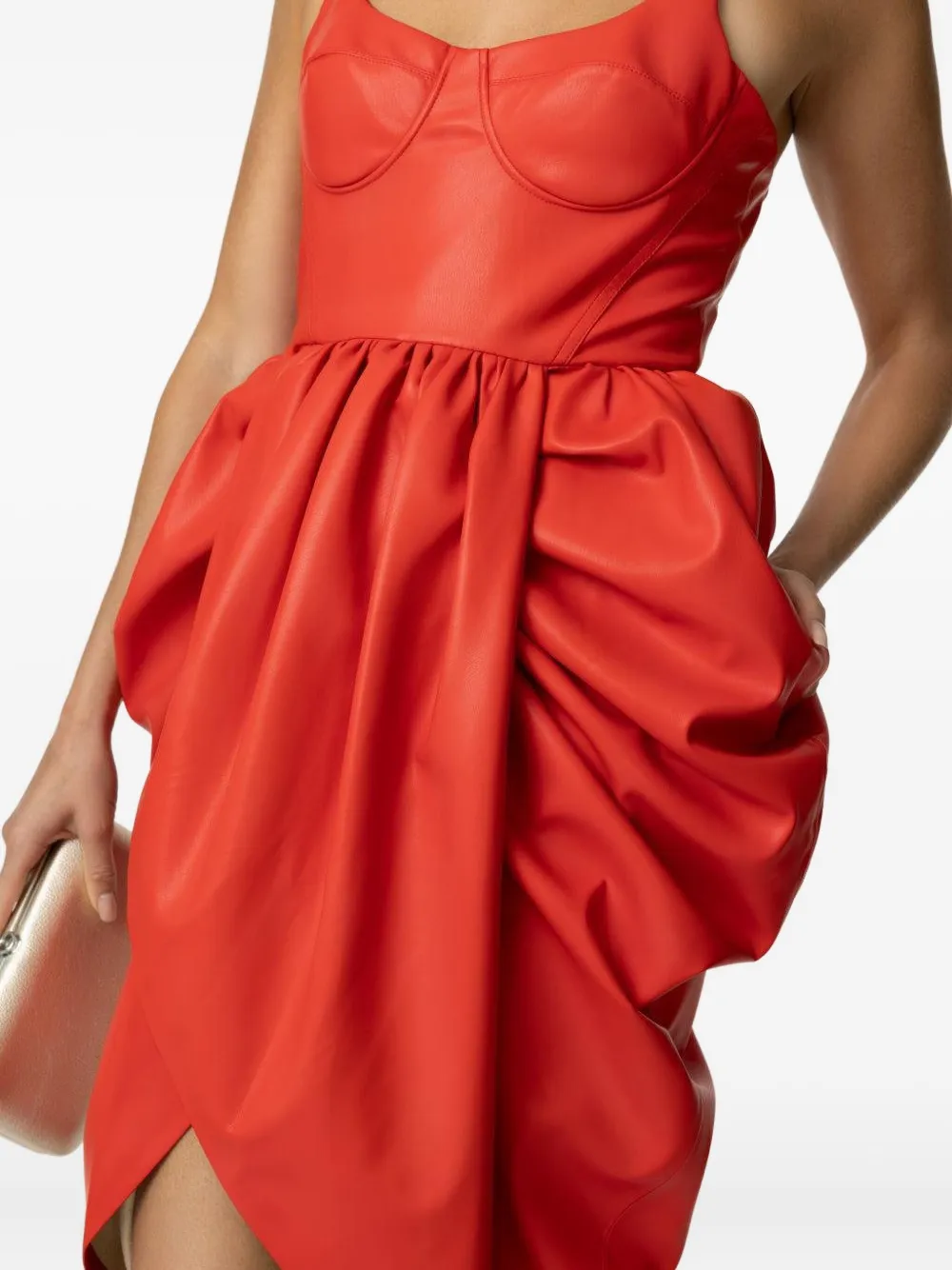 Stella McCartney bustier ruched mini dress Rood