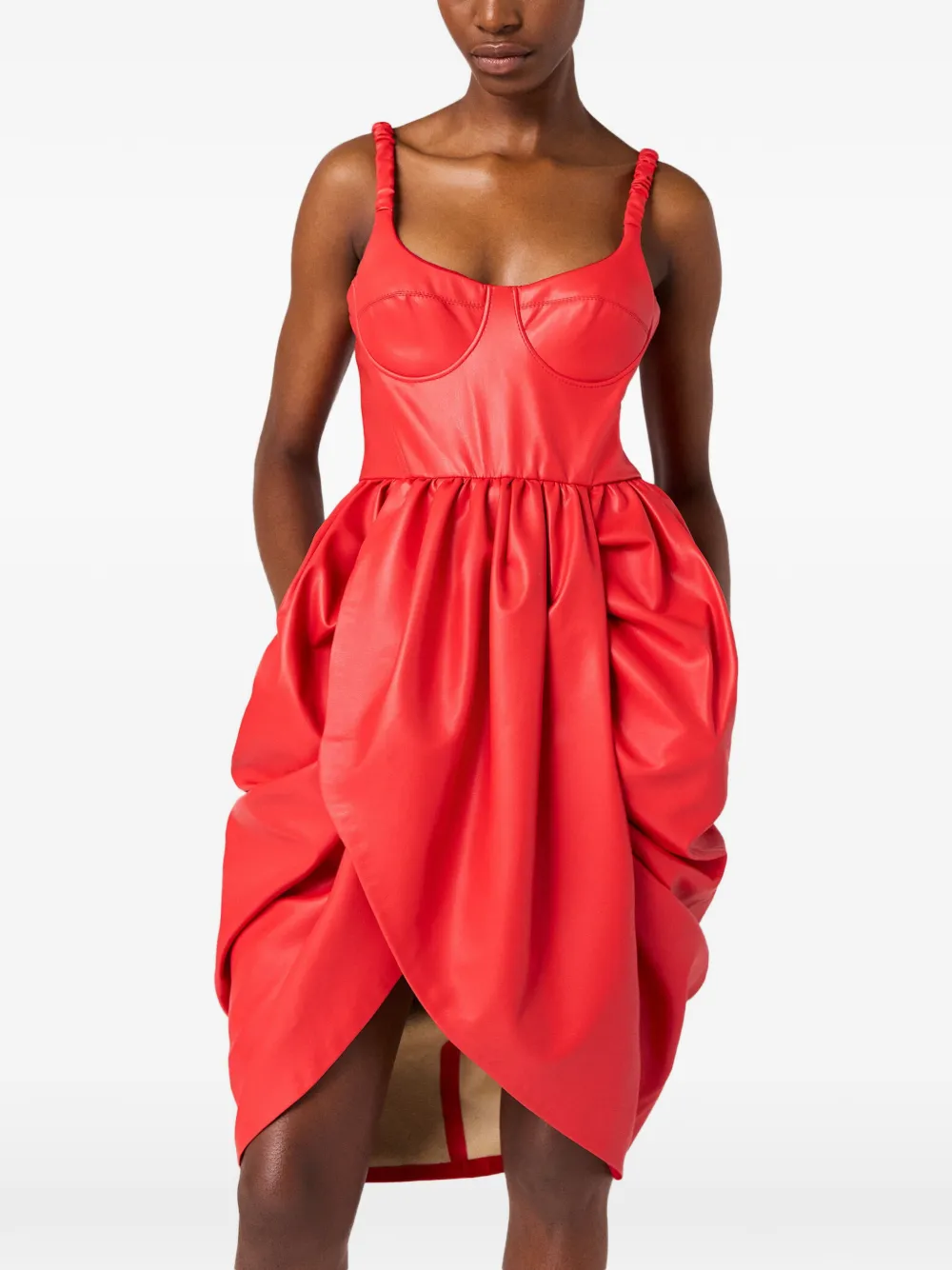 Stella McCartney bustier ruched mini dress - Rosso