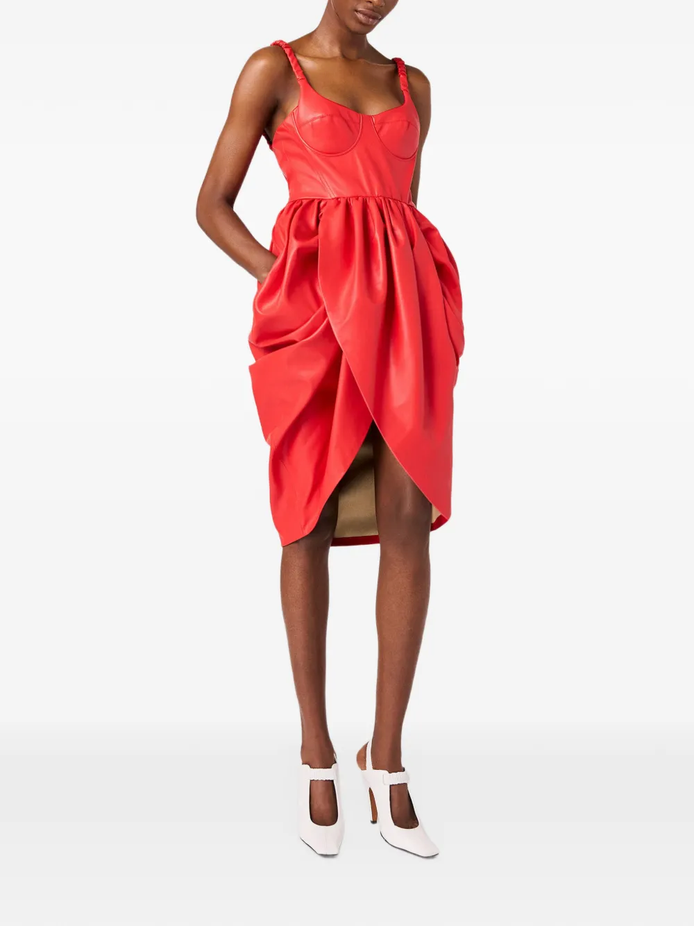 Stella McCartney bustier ruched mini dress - Rosso