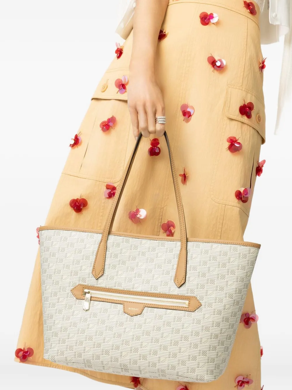Moreau Monaco Monogram-pattern Tote Bag In White