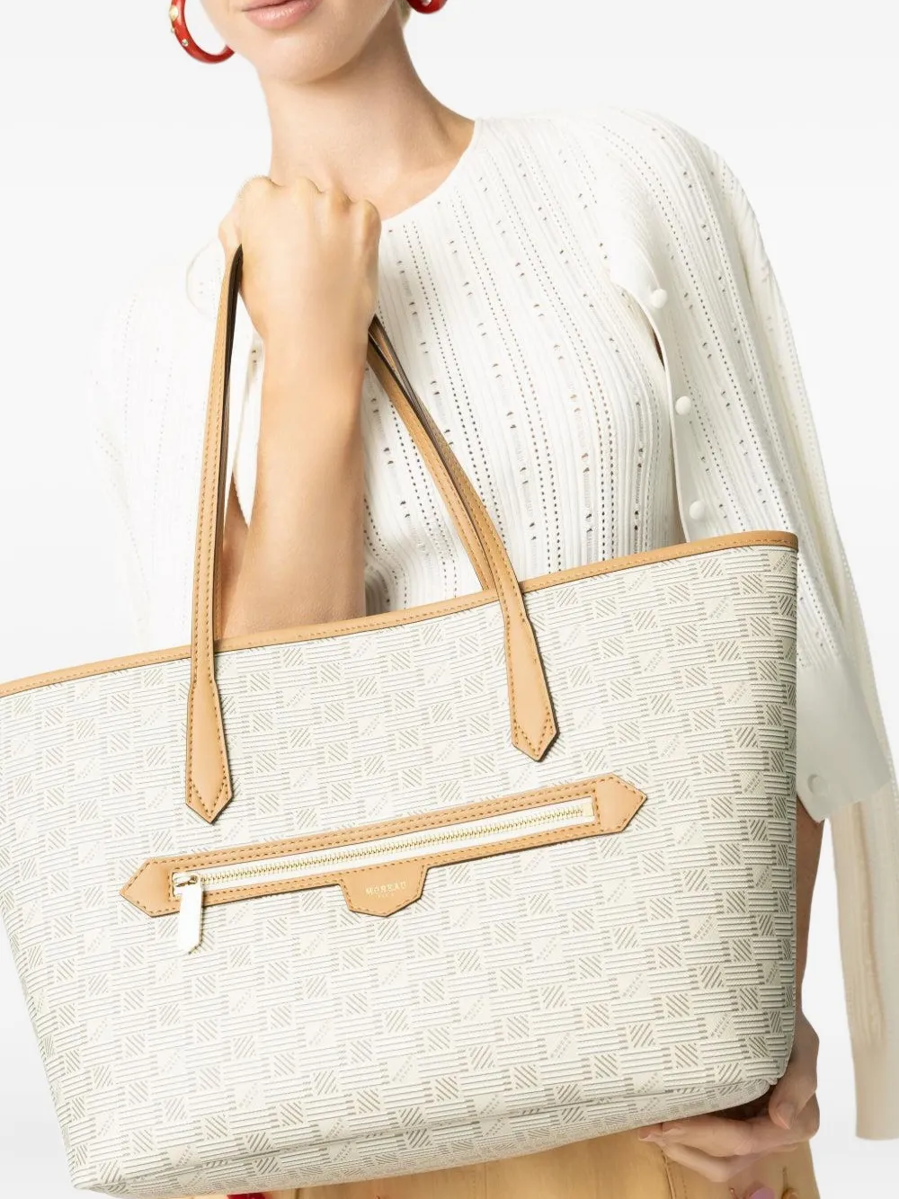 Moreau Monaco monogram-pattern tote bag - Beige