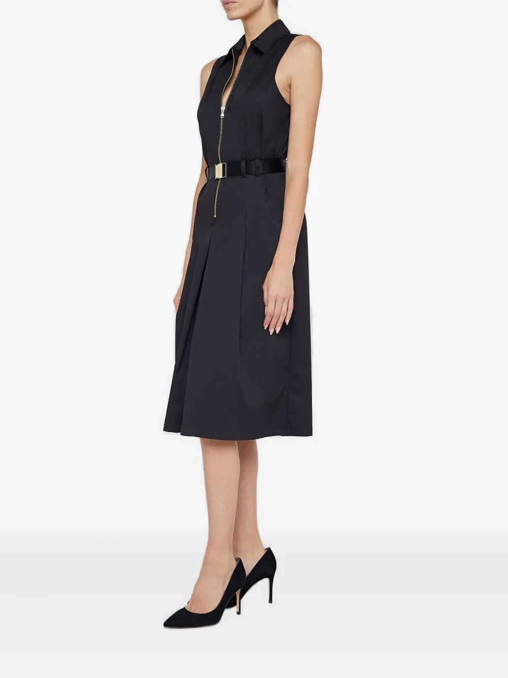 L'Agence Kylo belted shirt dress Zwart