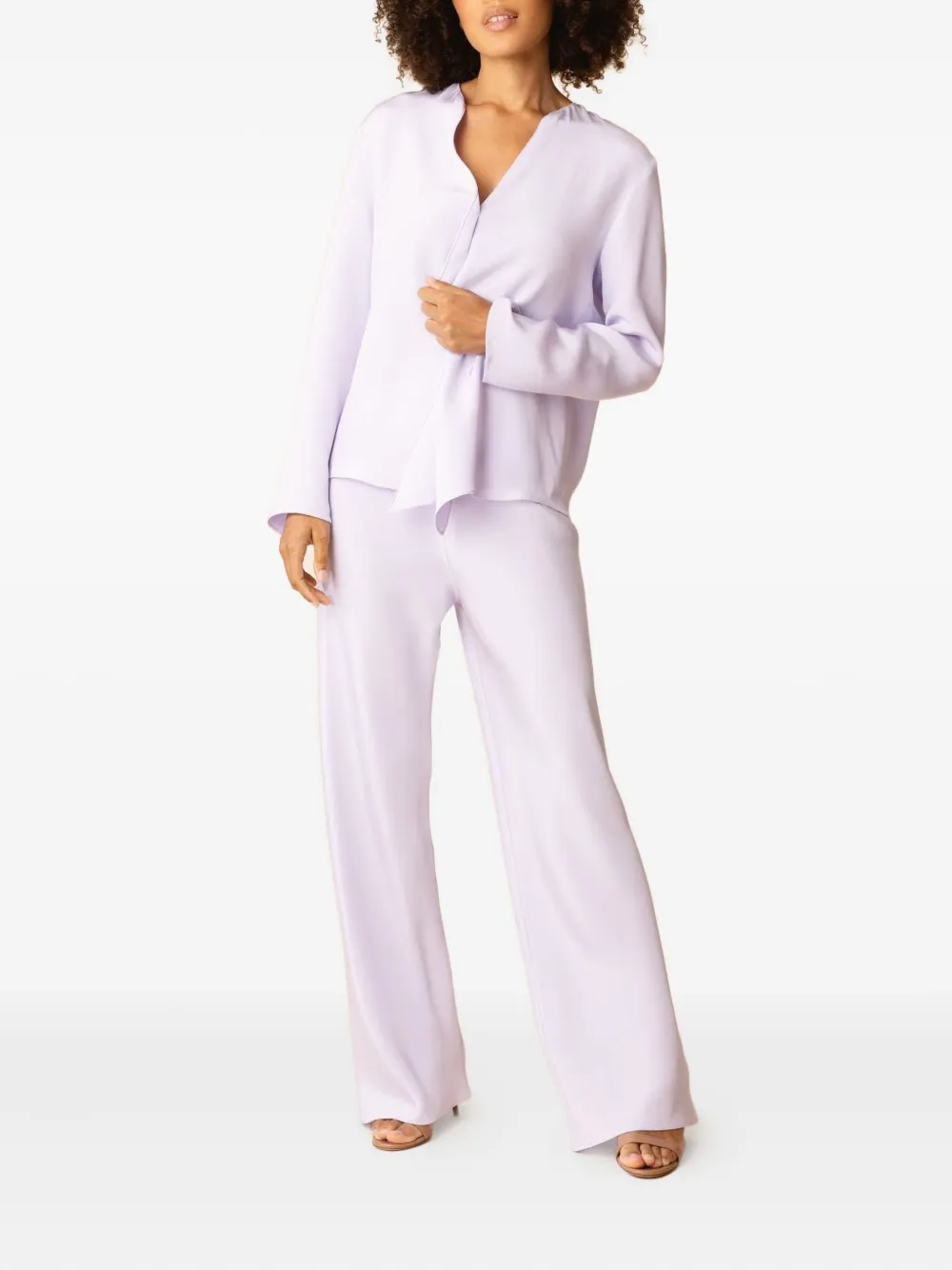 Peter Cohen long-sleeve V-neck shirt - Paars