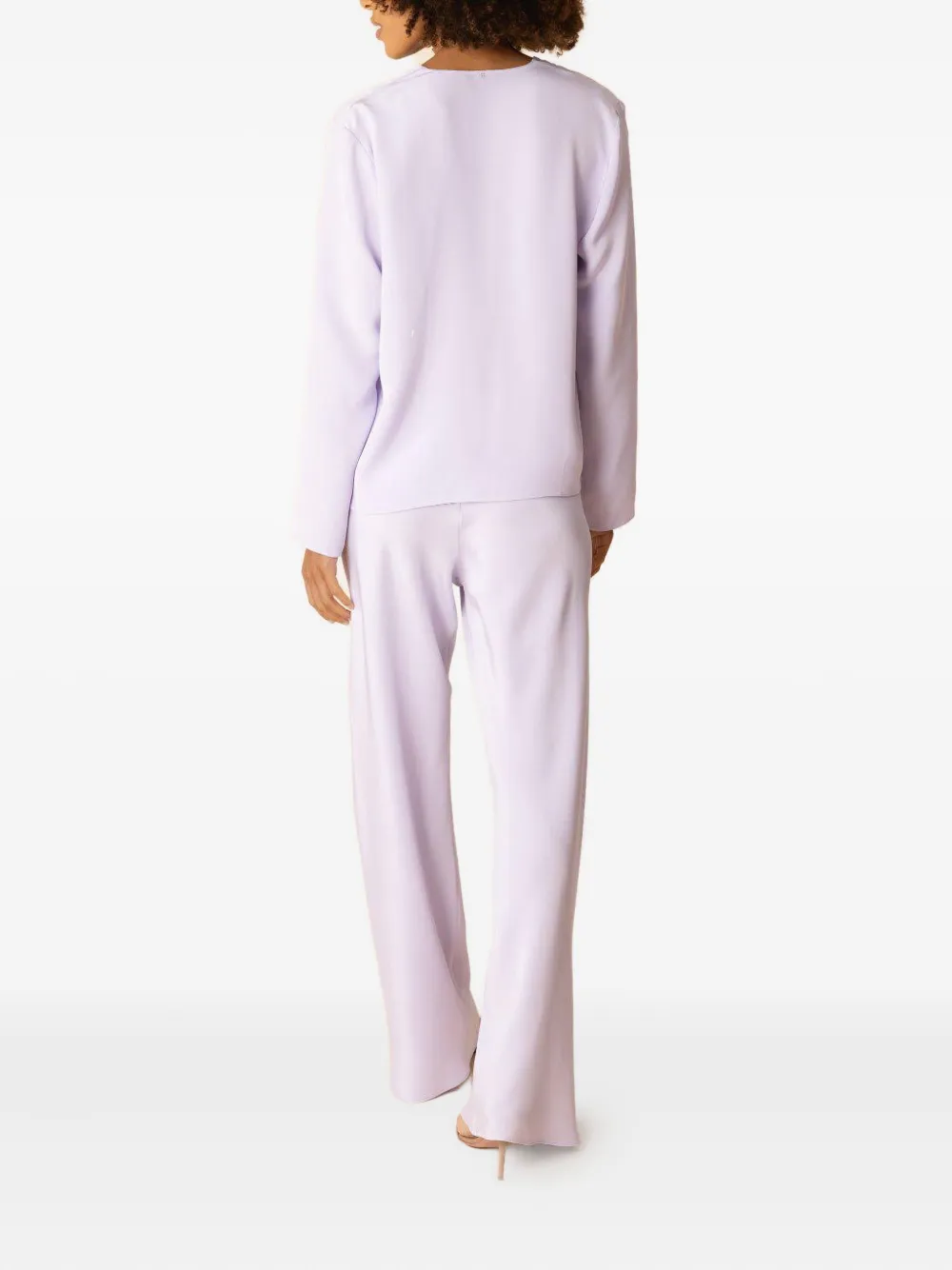 Peter Cohen Long-sleeve V-neck Shirt In Purple