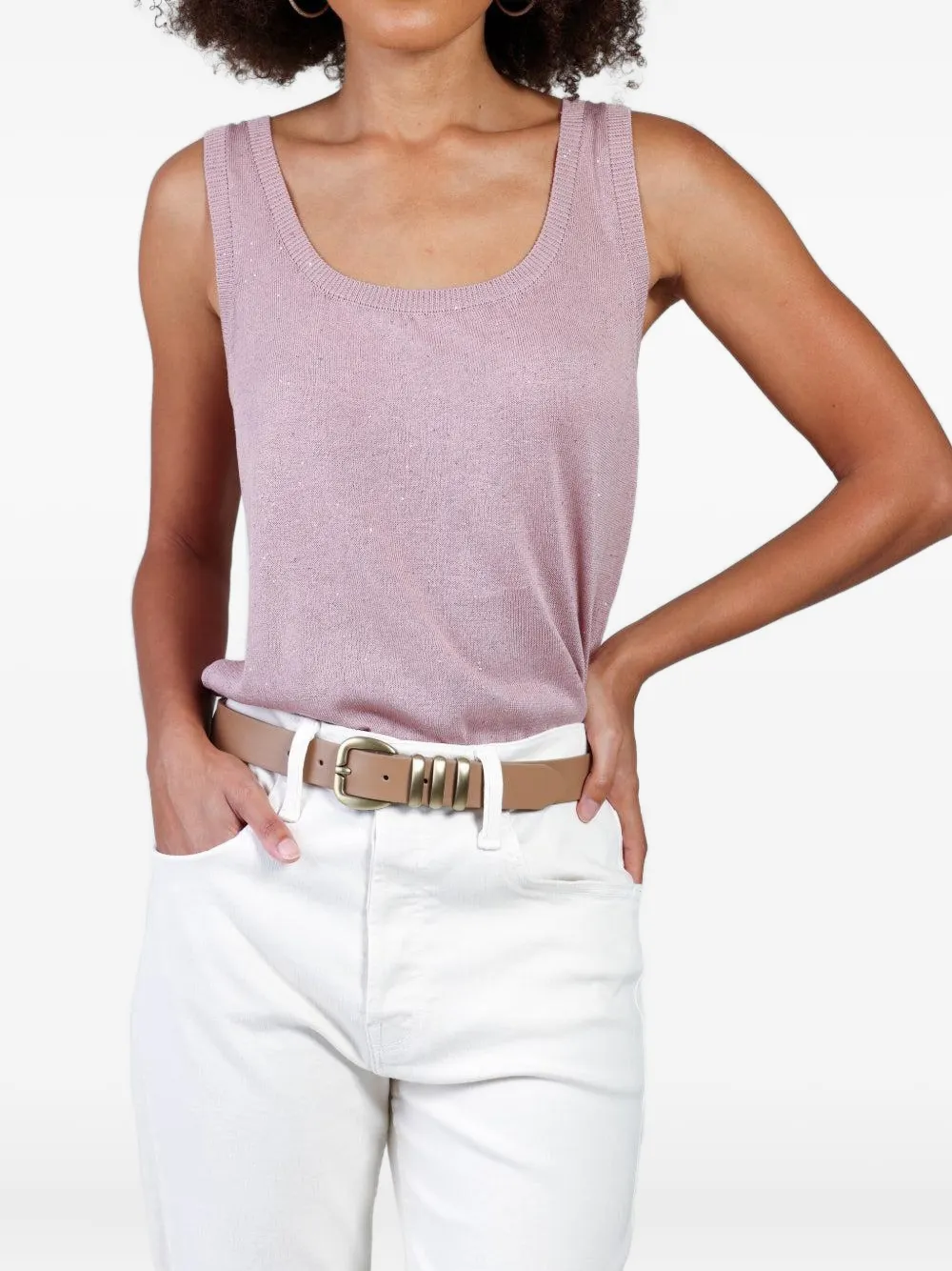 Eleventy Three-loop Leather Belt In Brown
