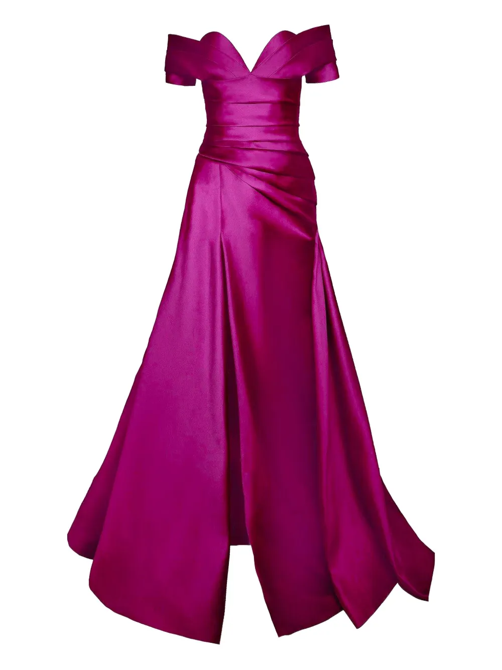 Naeem Khan Strapless Pleated Maxi Dress In Pink