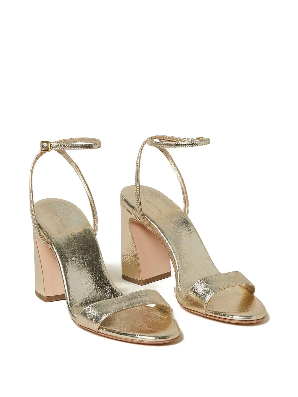 Loeffler Randall 90mm ankle-strap block-heel sandals Goud