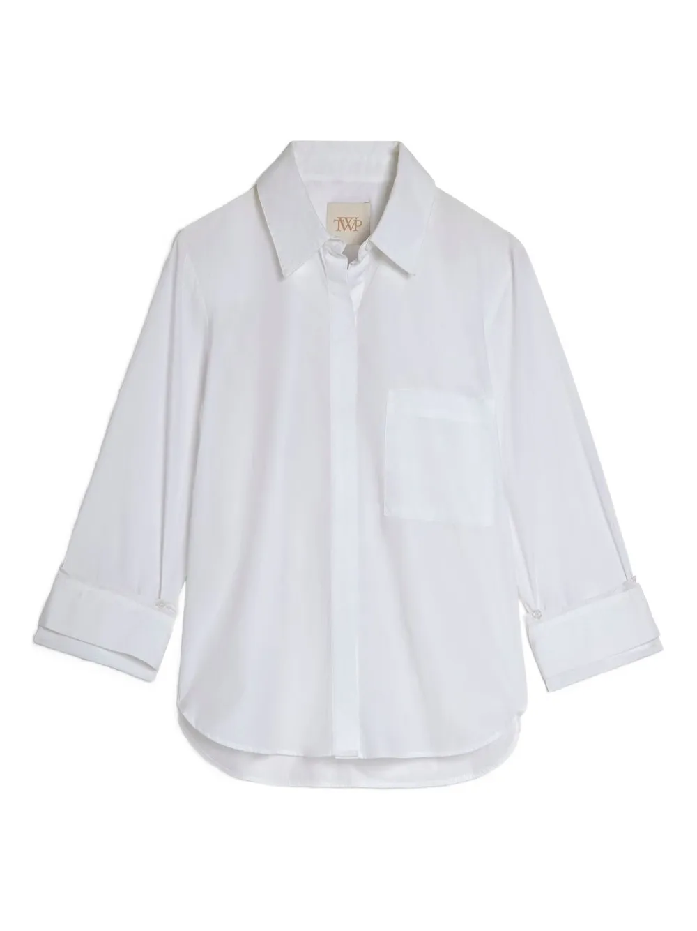 TWP Boyfriend pocket three-quarter sleeve shirt - Bianco