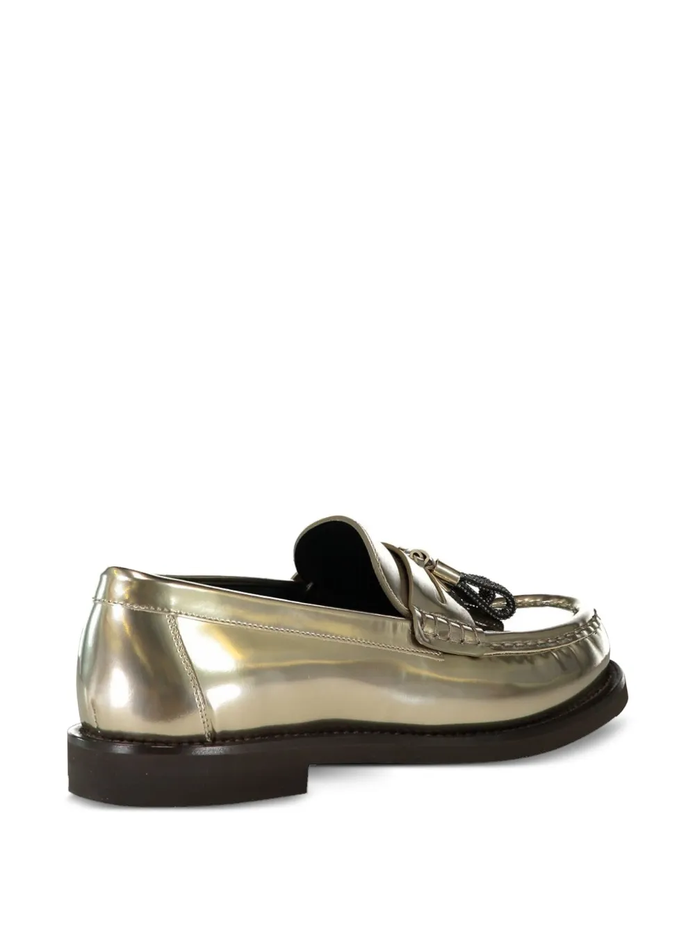 Brunello Cucinelli metallic-finish tassel loafers - Goud