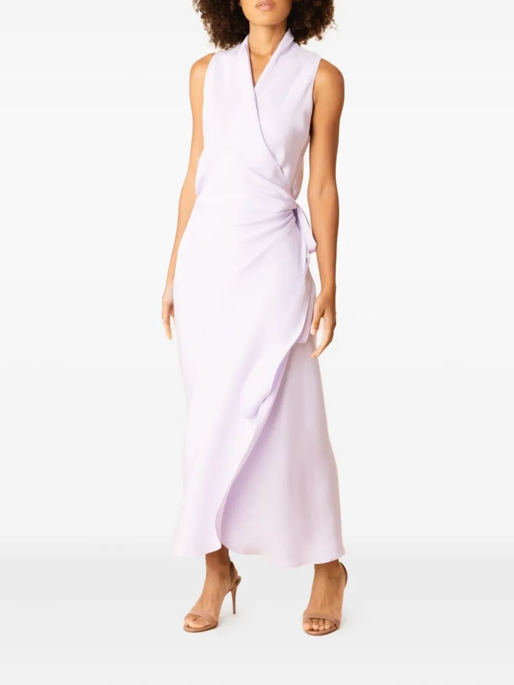 Peter Cohen Nikki Wrap Sleeveless Dress In White