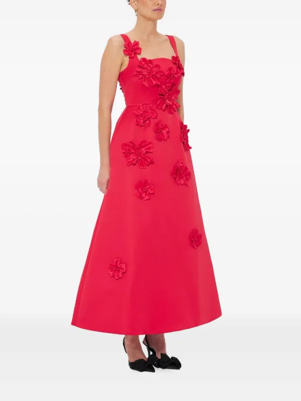 knee length dresses for ladies Beach Riot | Rianne Dress Sugar Bloom Linen | Pink Floral Linen Maxi Dress main image 0