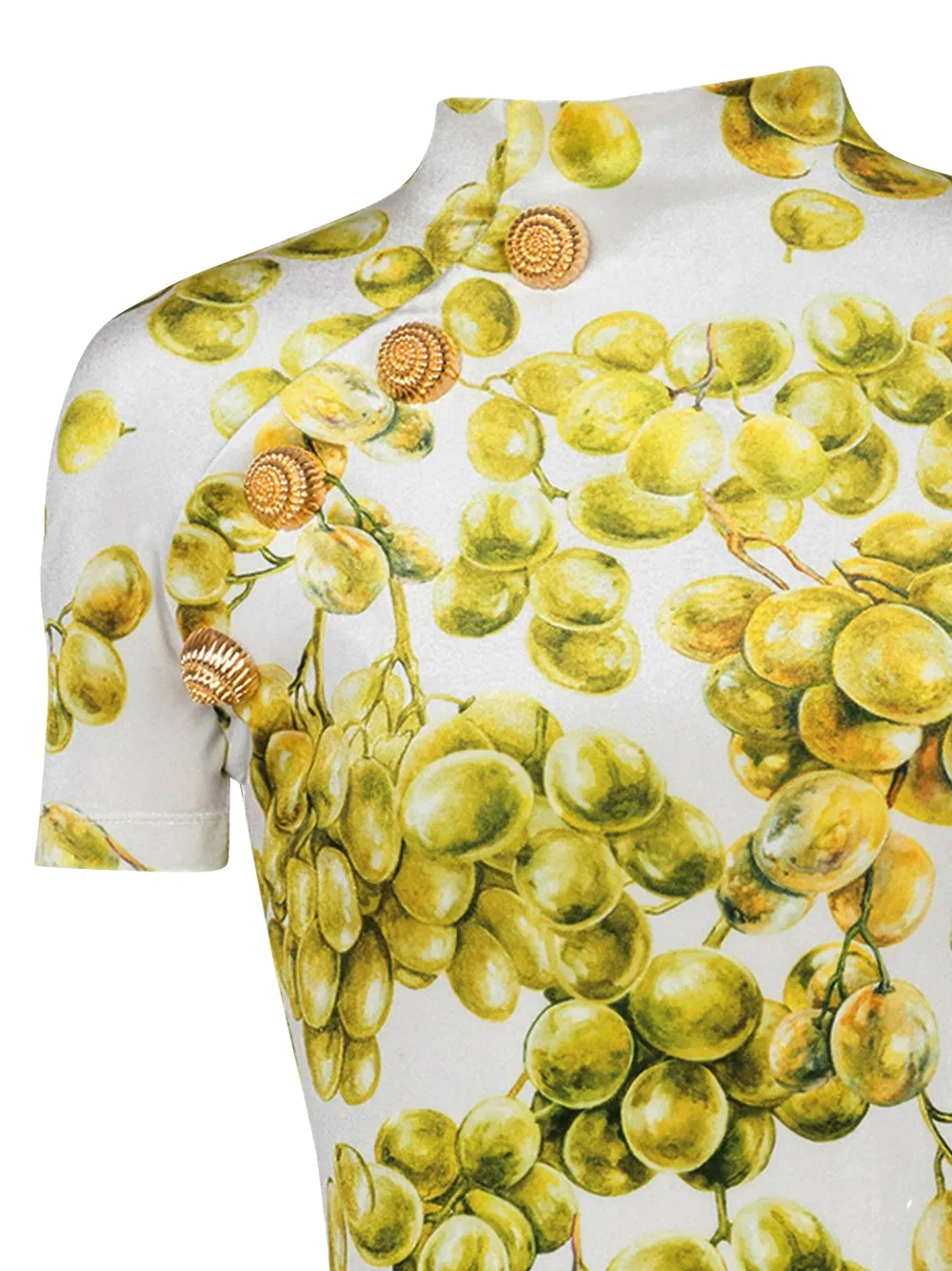 Balmain olive-print T-shirt Groen