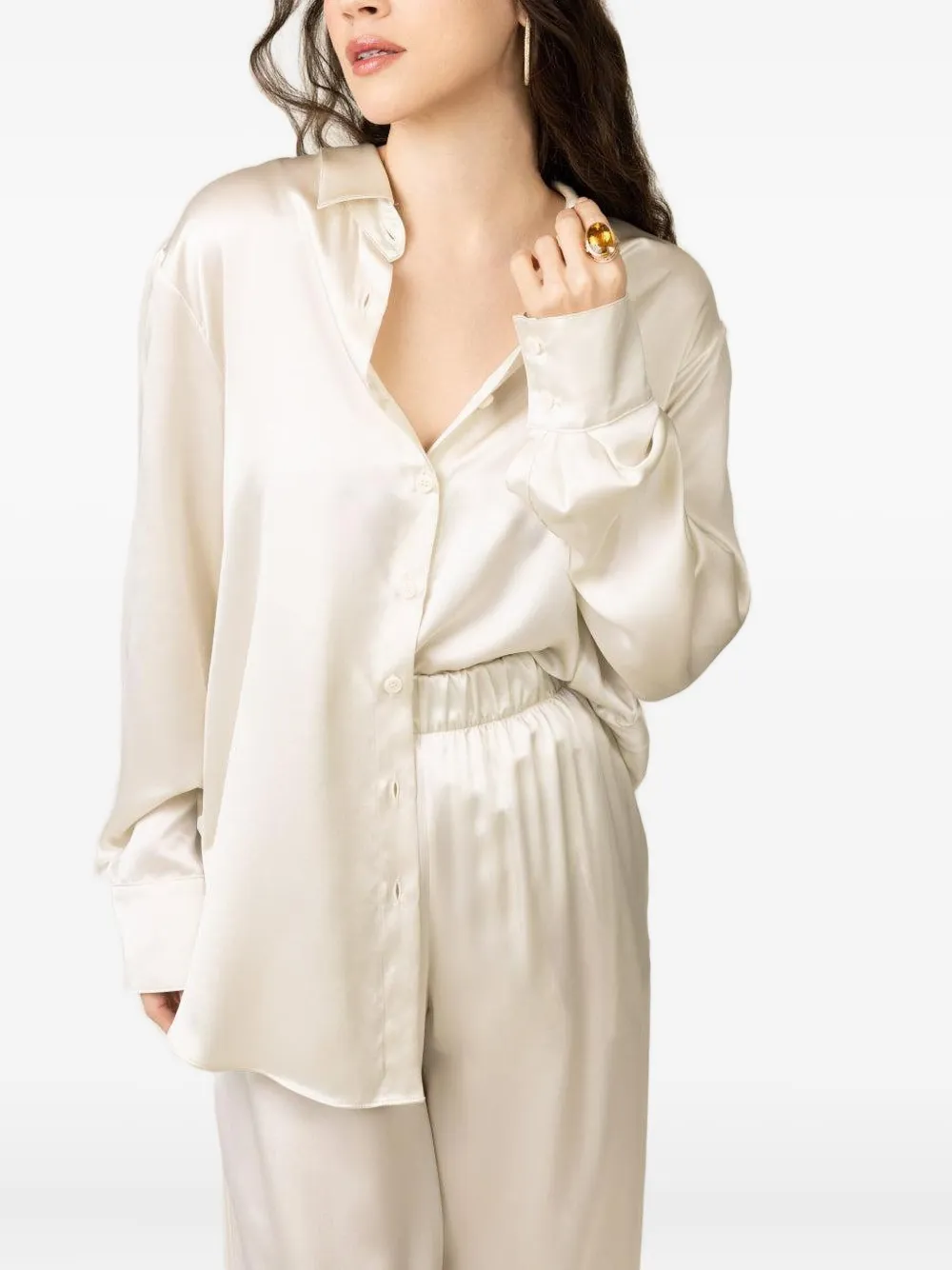 Sablyn Theodore Long-sleeve Blouse In Neutral