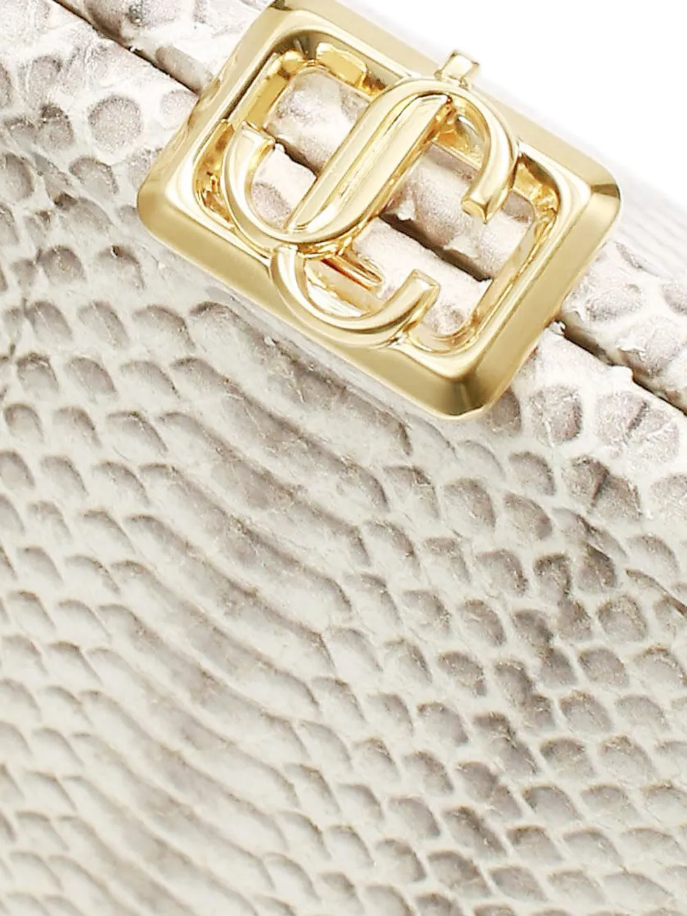 Jimmy Choo Skylar Snakeskin-effect Clasp Clutch Bag In Neutral