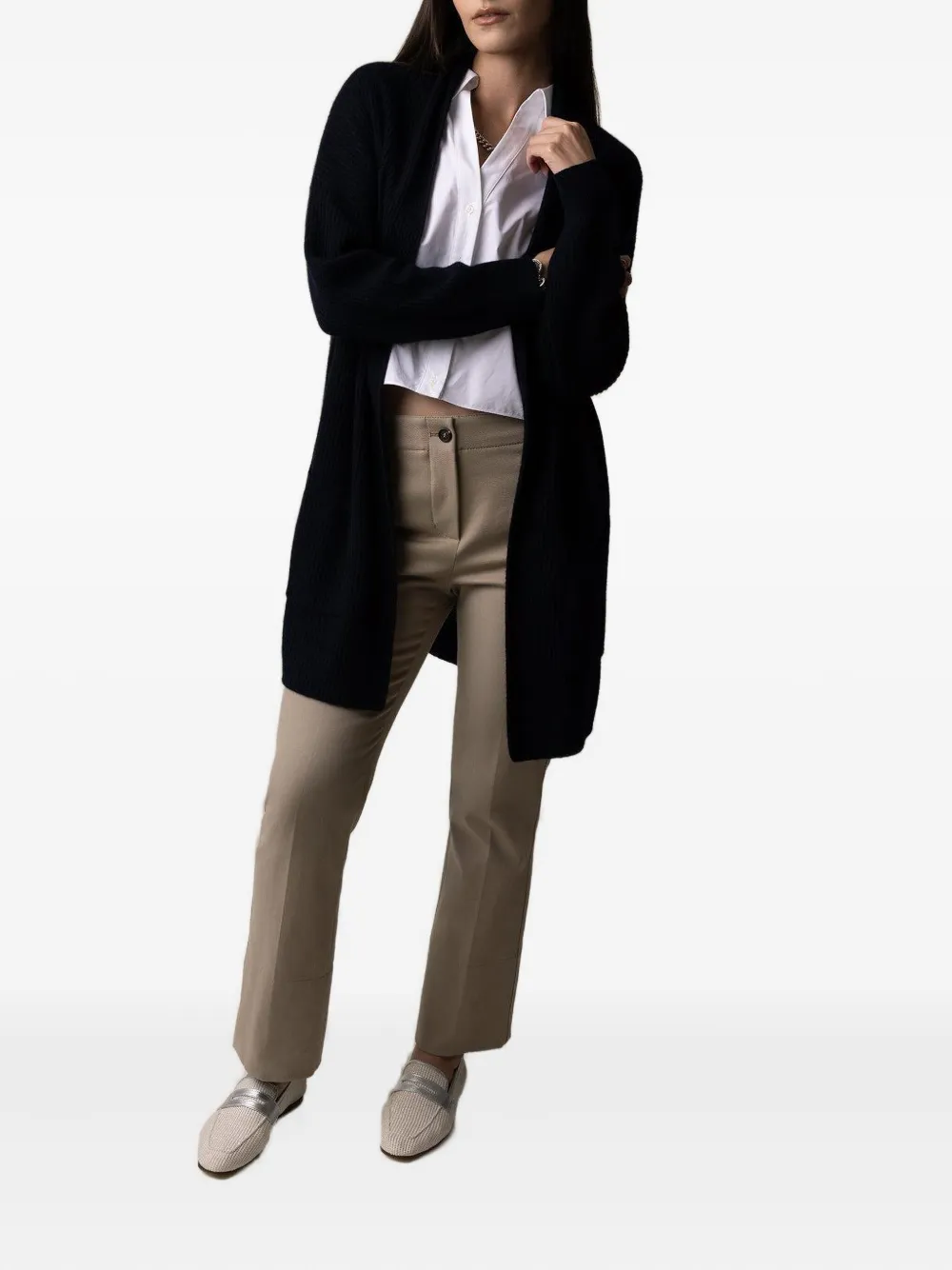 Allude Rib-knit Cardigan In Black