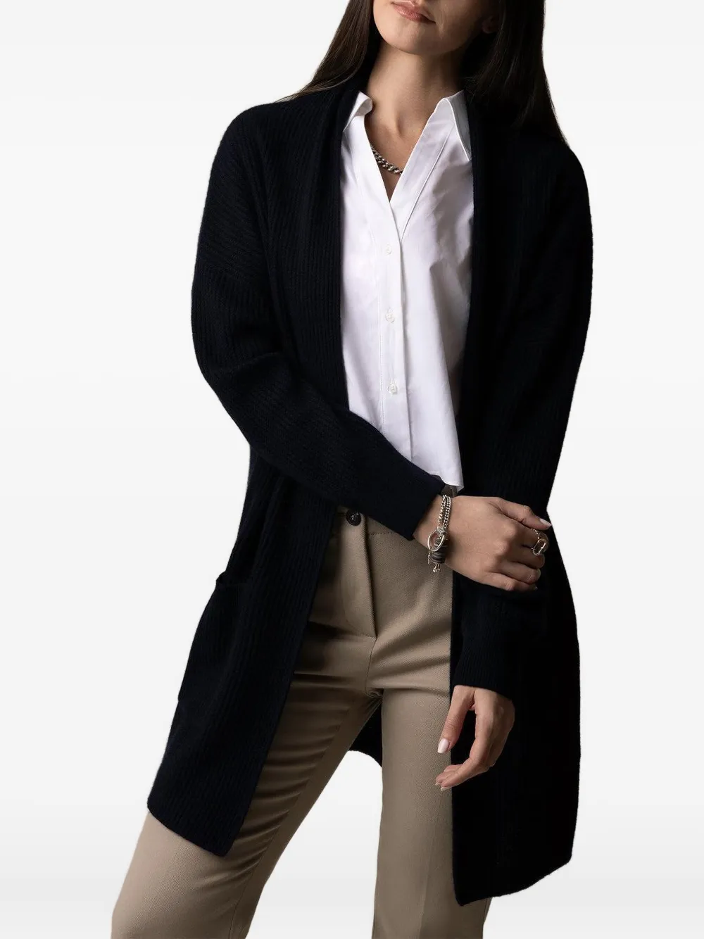 Allude Rib-knit Cardigan In Black