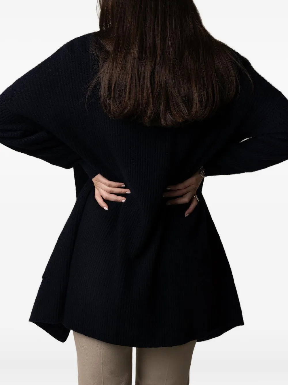 Allude Rib-knit Cardigan In Black