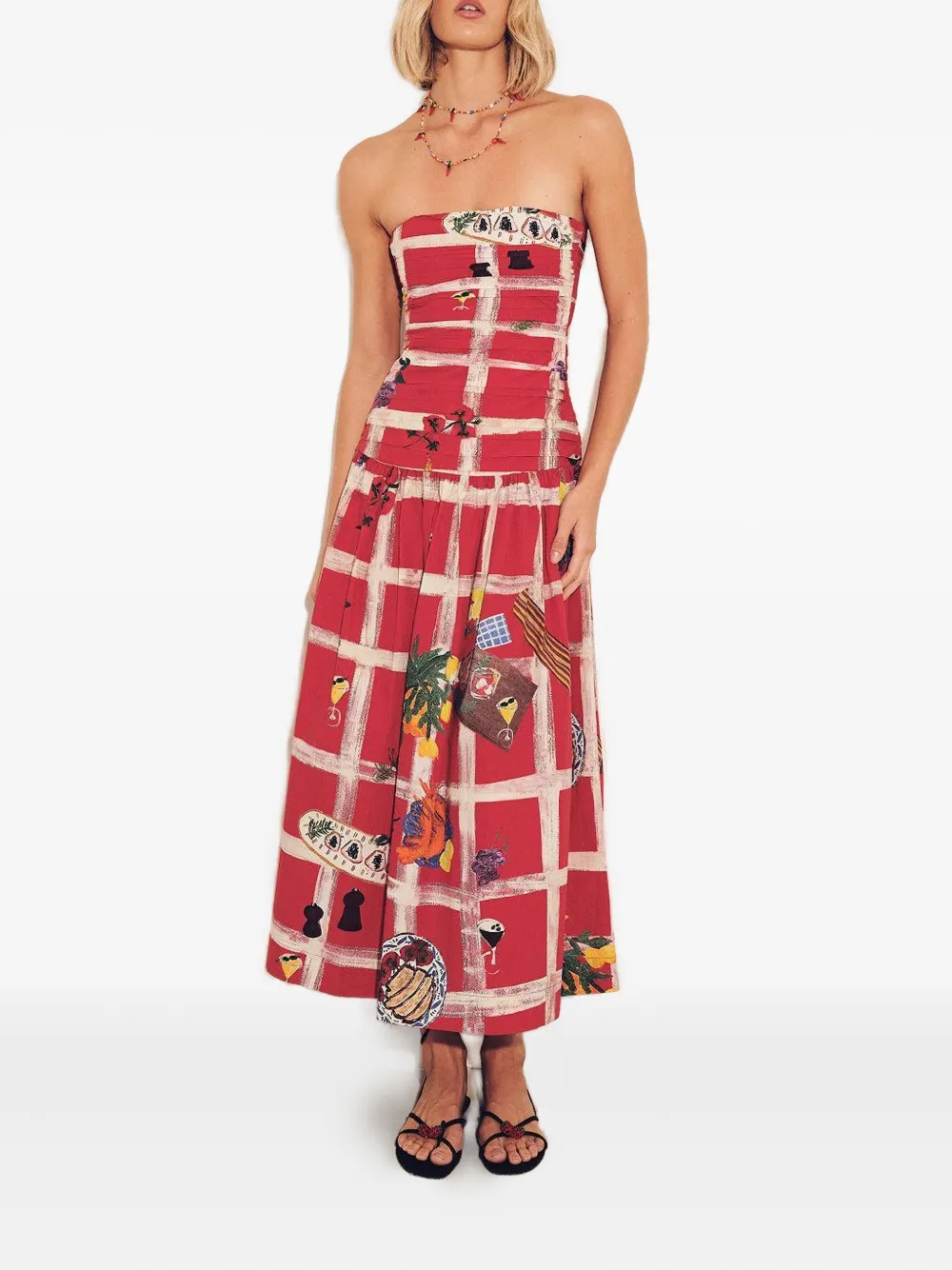 Carolina K Malla midi dress - Rood