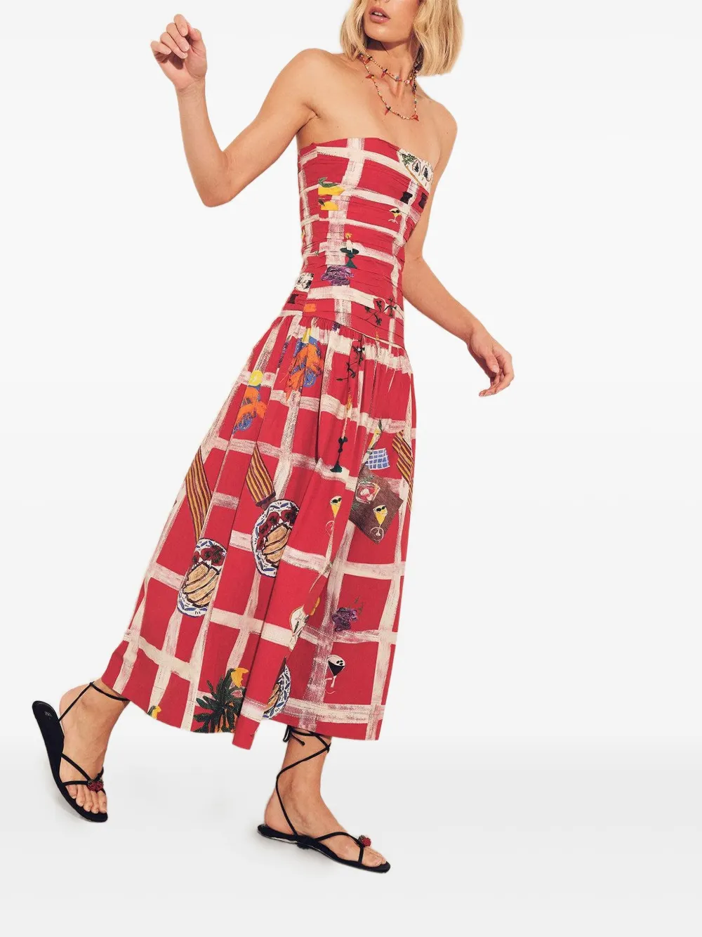 Carolina K Malla Midi Dress In Multi