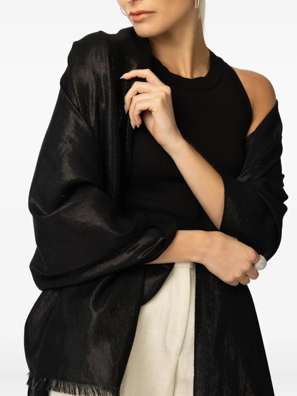 Jane Carr The Mercury Scarf In Black