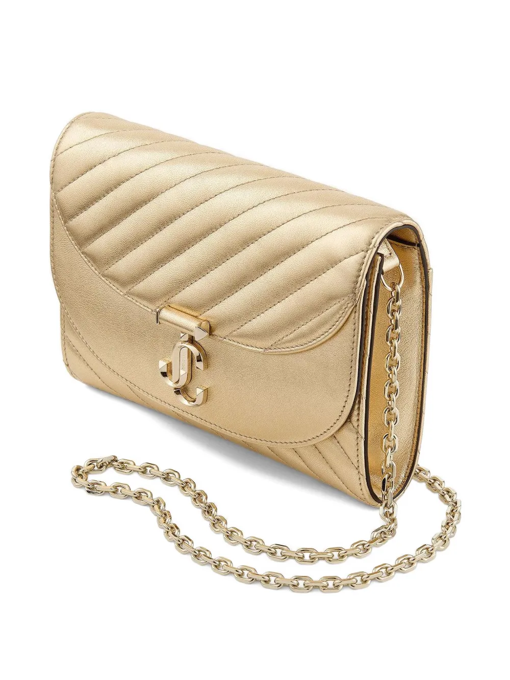 Jimmy Choo Avenue Clutch Bag In Gold