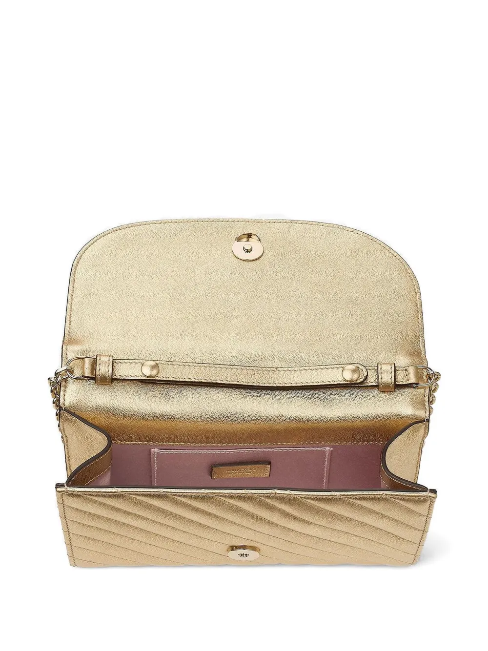 Jimmy Choo Avenue Clutch Bag In Gold