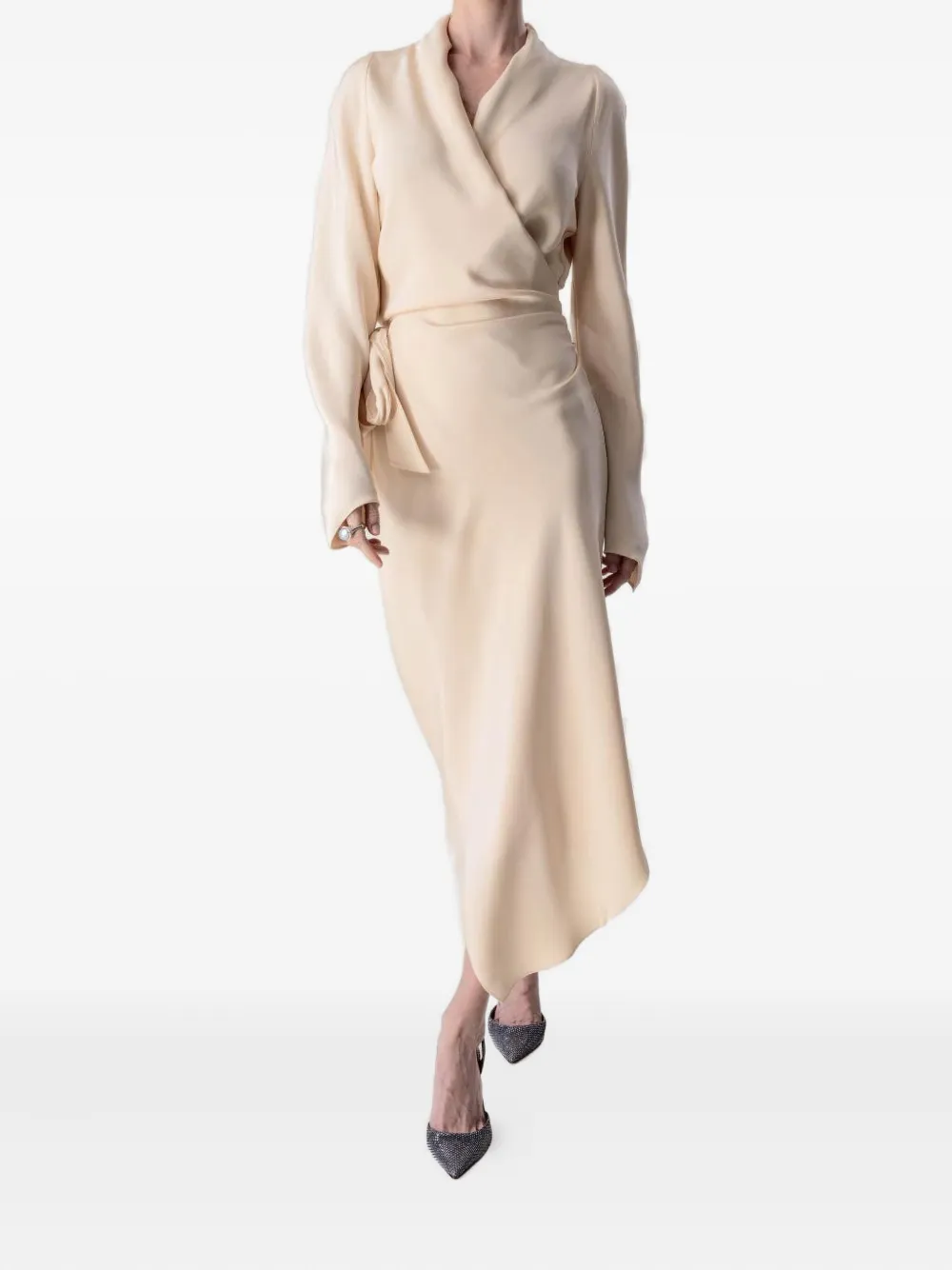 Peter Cohen Victor asymmetric midi dress - Geel