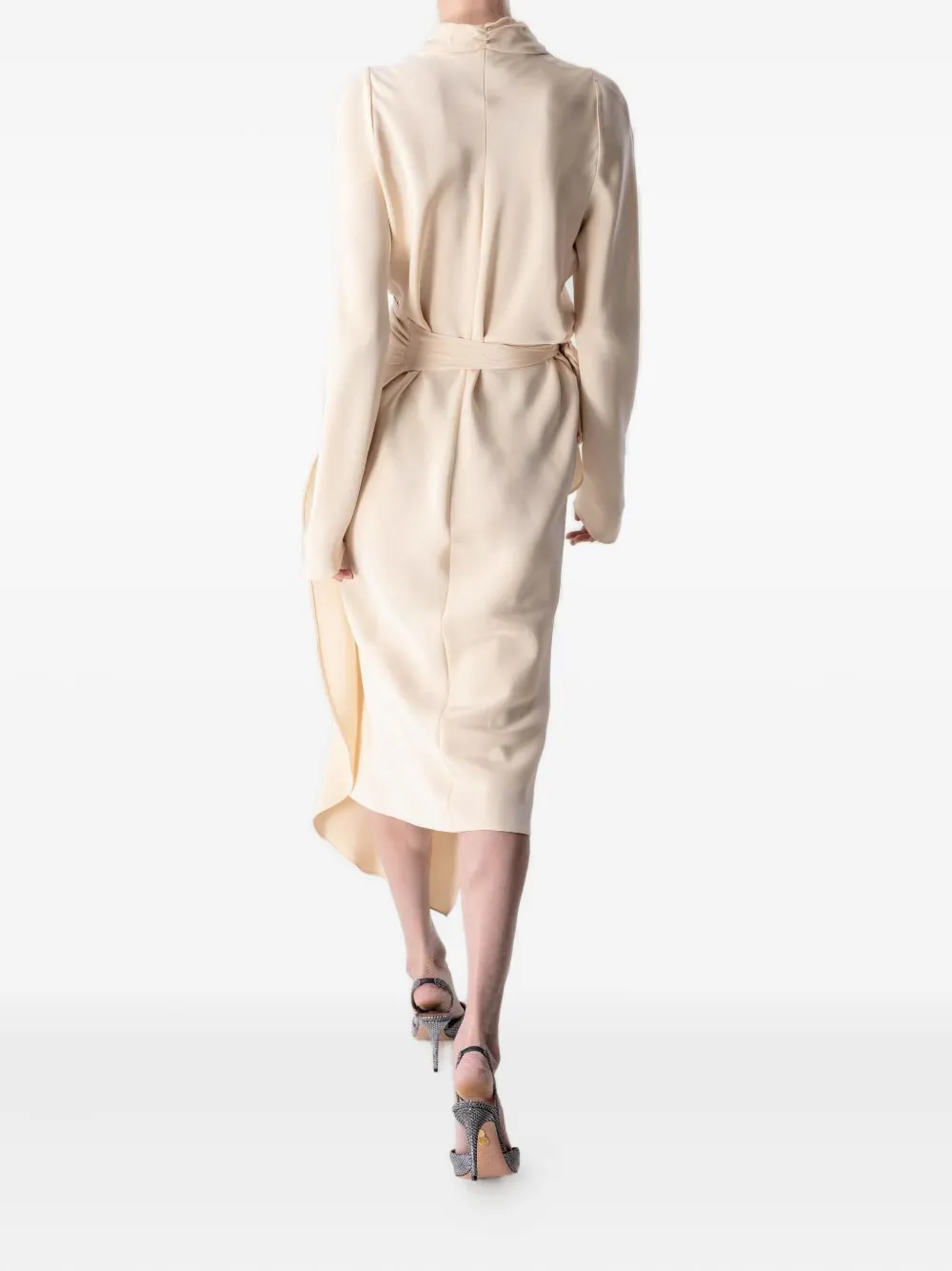 Peter Cohen Victor Asymmetric Midi Dress In Neutral