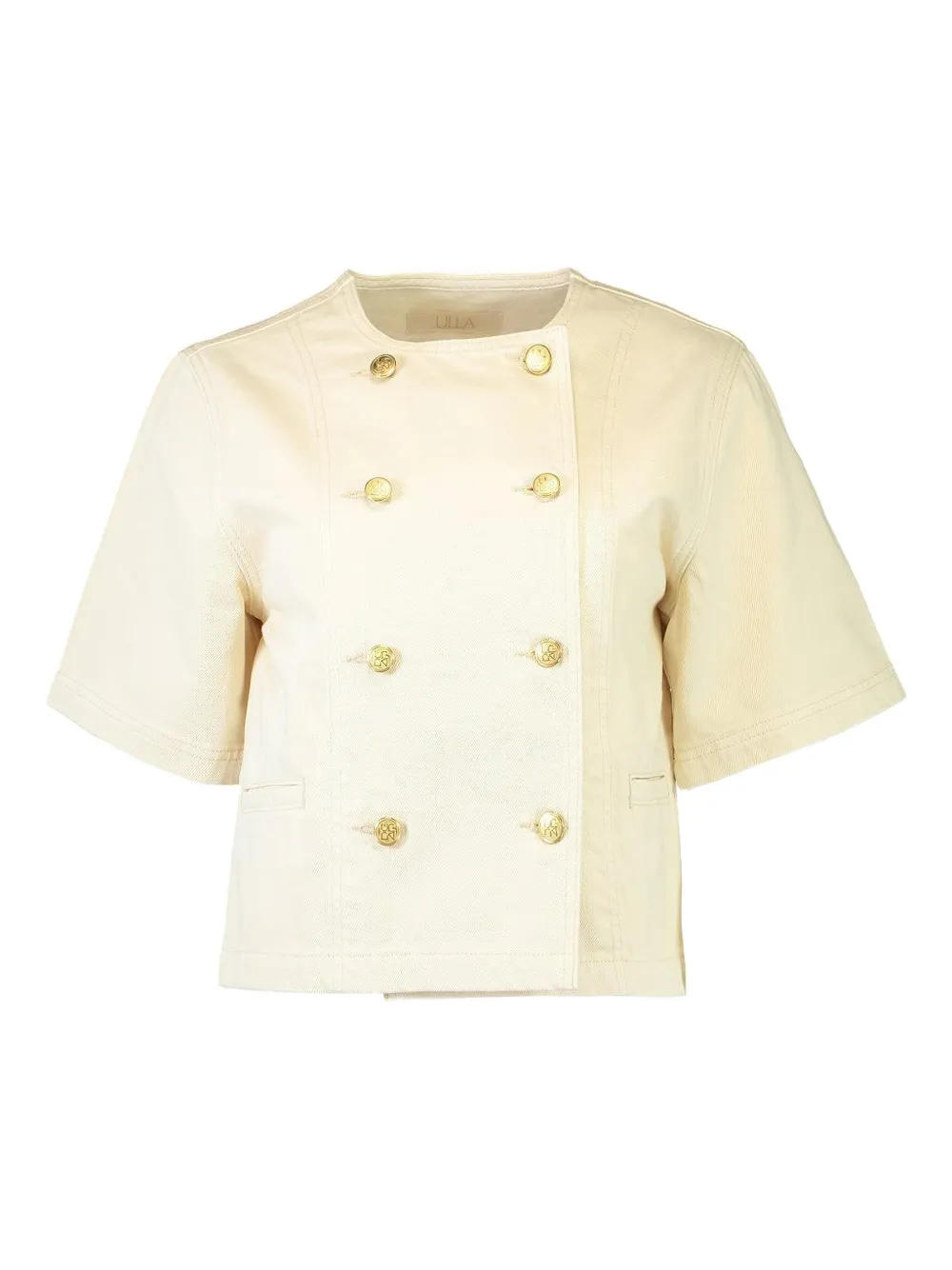 Ulla Johnson The Serge Short Sleeve Jacket In Birch In Yellow