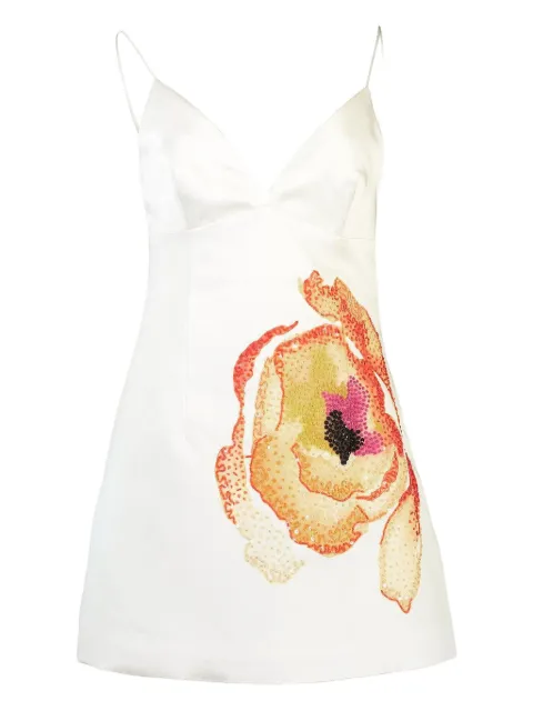 Acler Pendoylan floral-embellished satin dress
