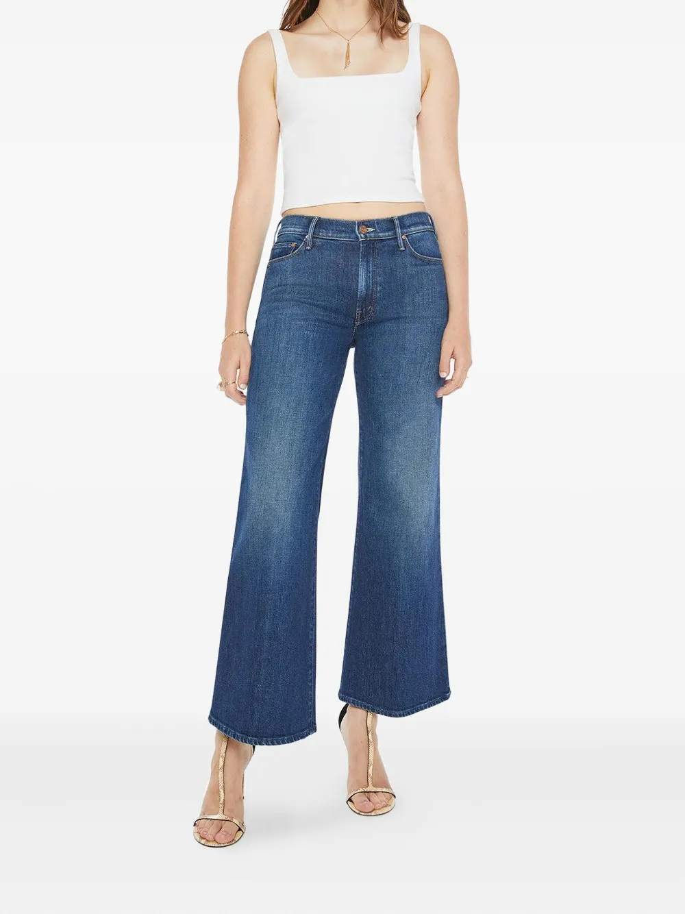 Mother The Twister Flood Jeans In Blue