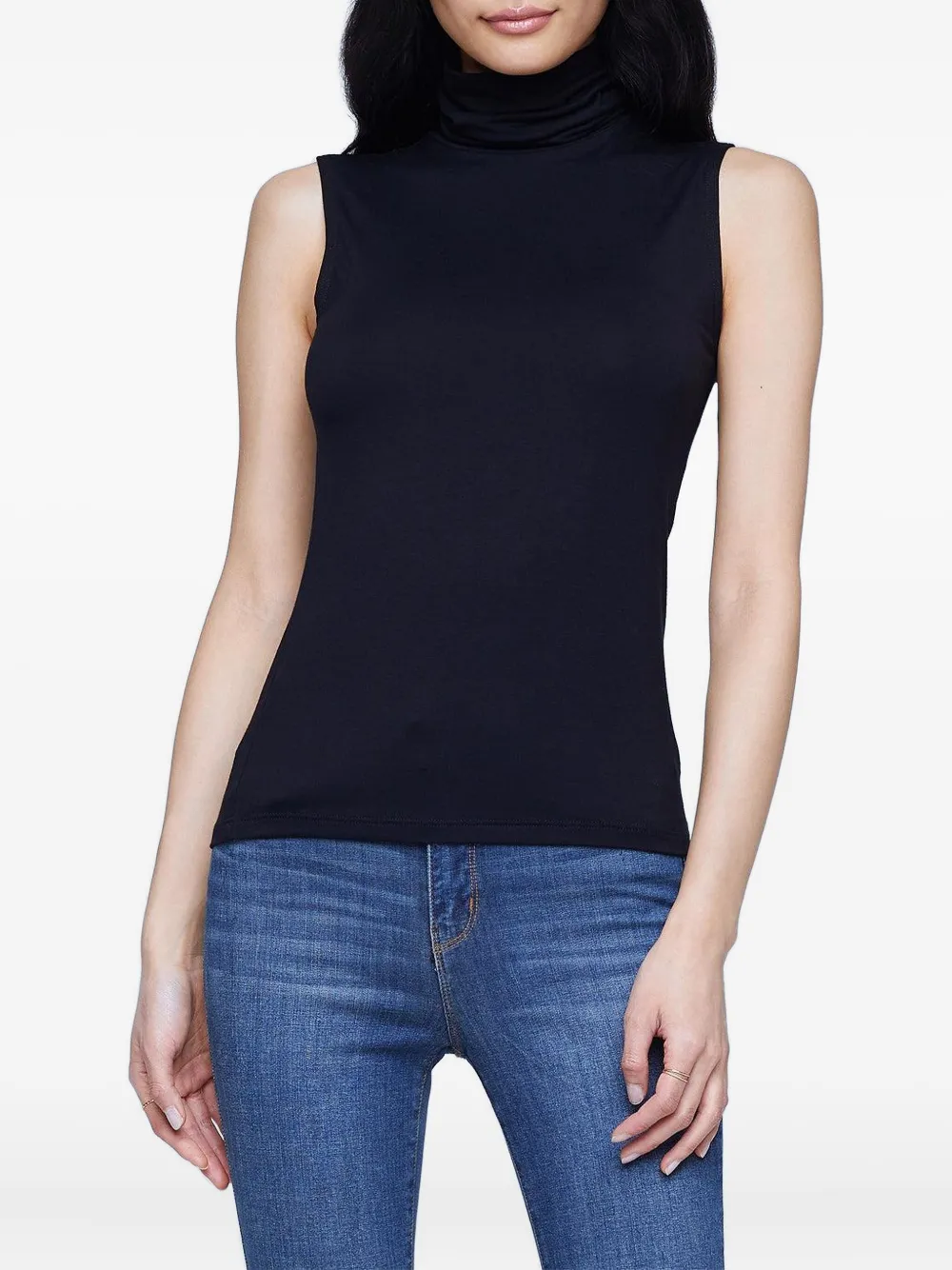 L'Agence sleeveless turtleneck top Zwart