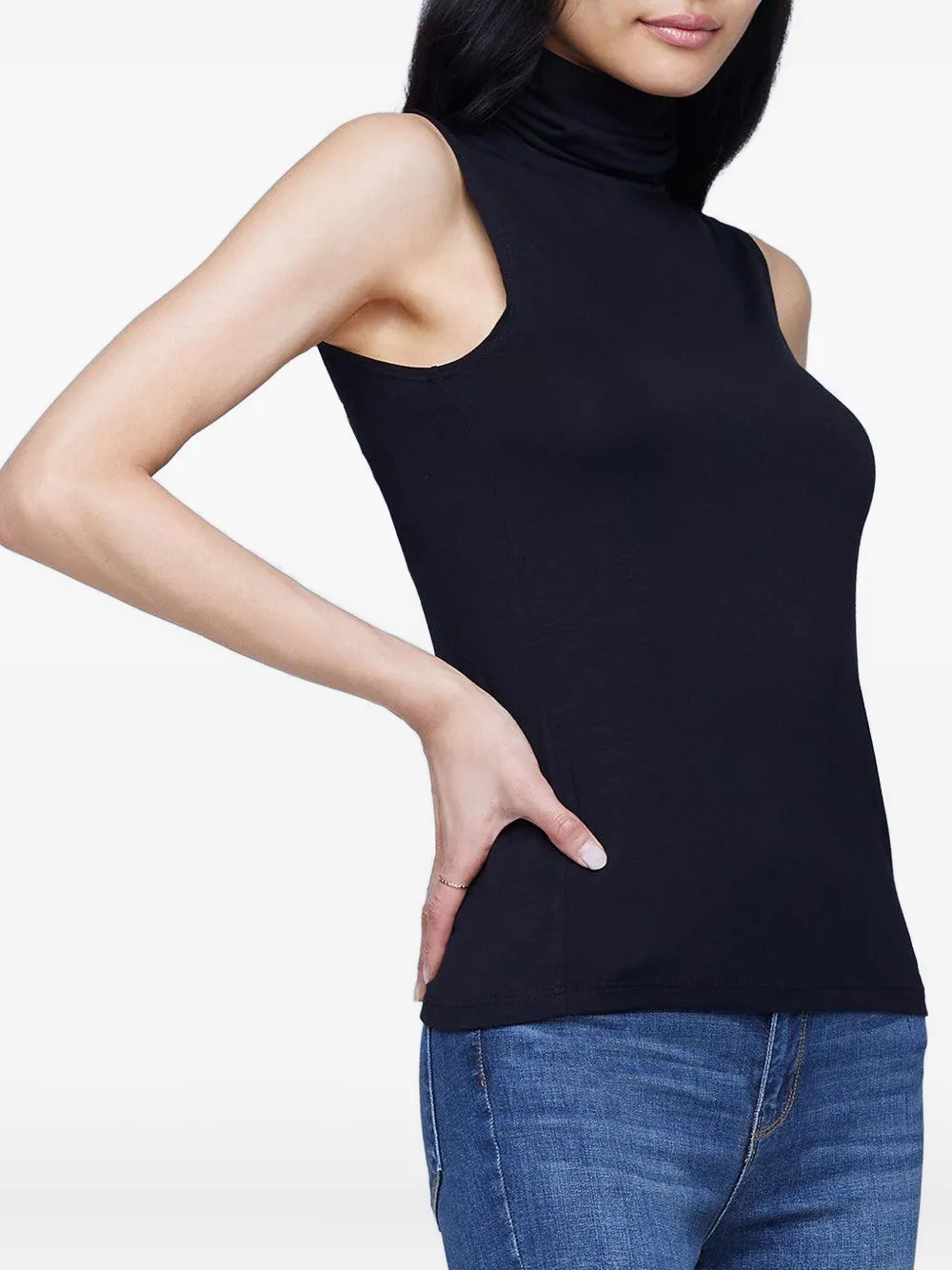 L'Agence sleeveless turtleneck top Zwart