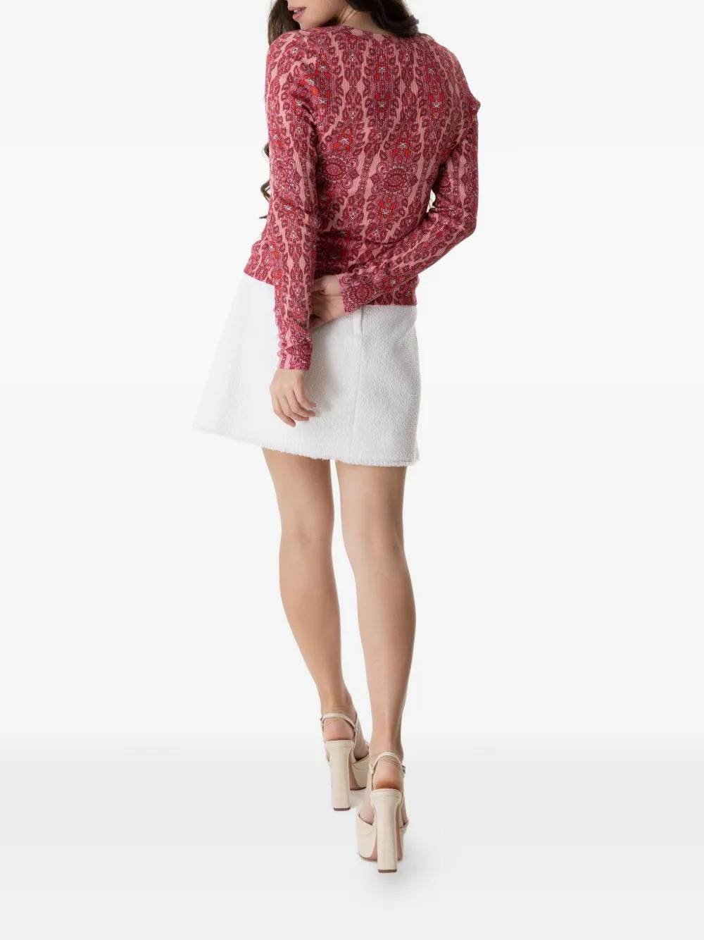 ETRO paisley-print ribbed sweater Roze