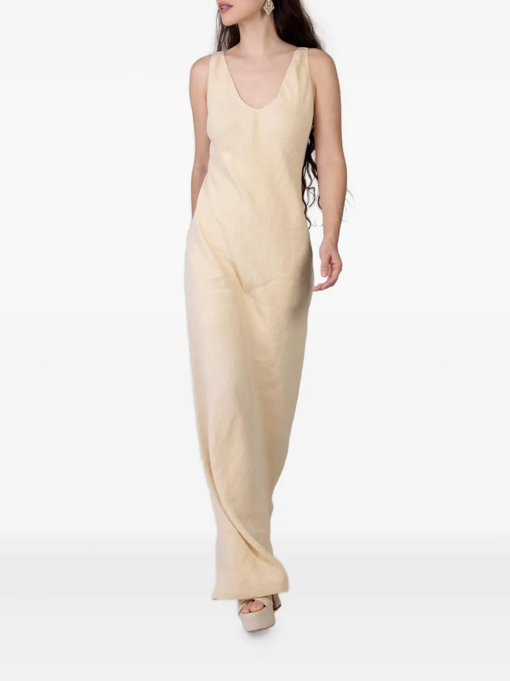 Peter Cohen V-neck midi dress - Beige