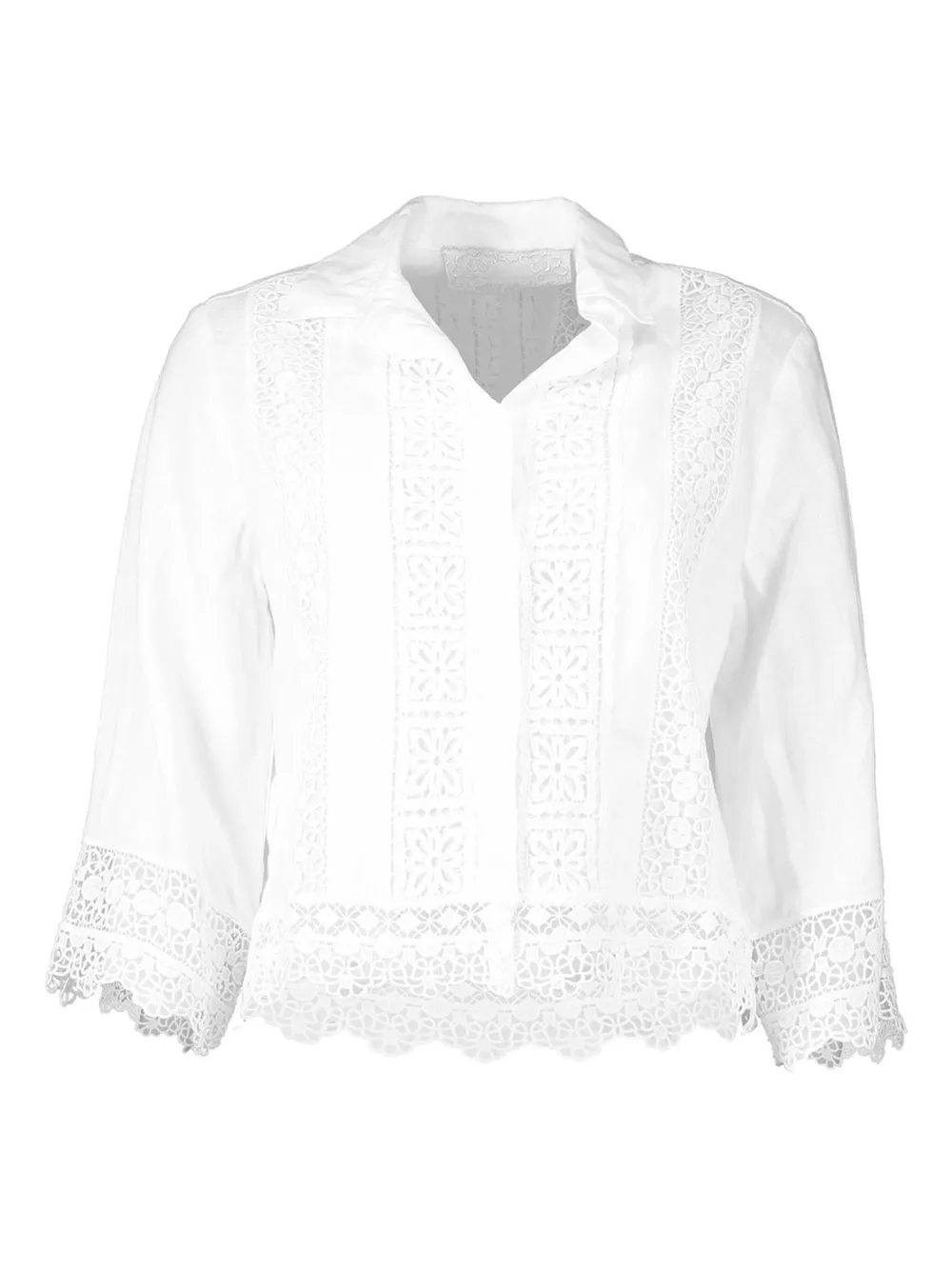 Temptation Positano Natissa Broderie-anglaise Shirt In White