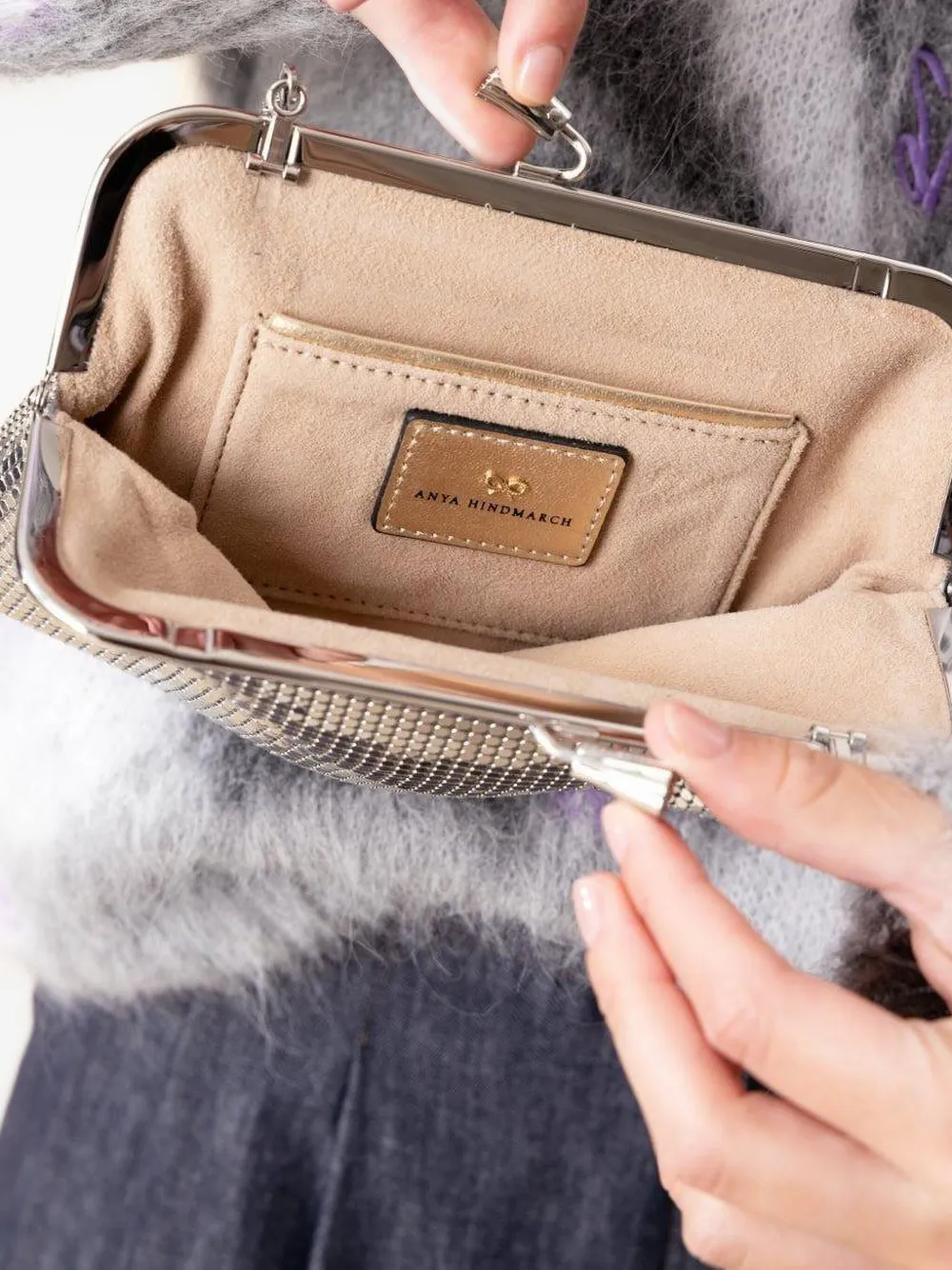 Anya Hindmarch Maud clutch bag - Zilver