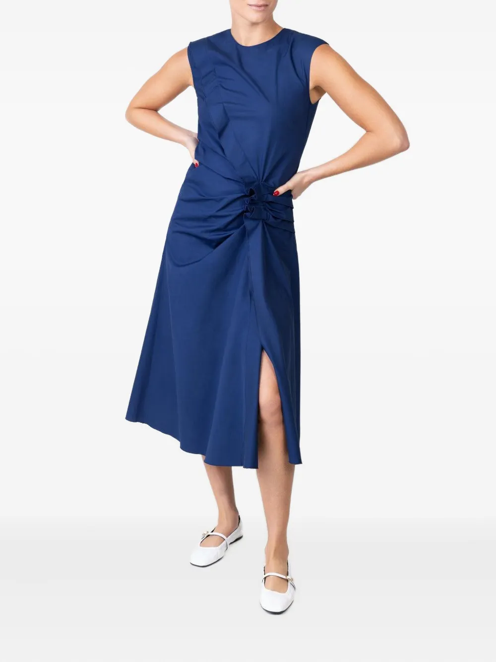 Mantu gathered sleeveless dress - Blauw