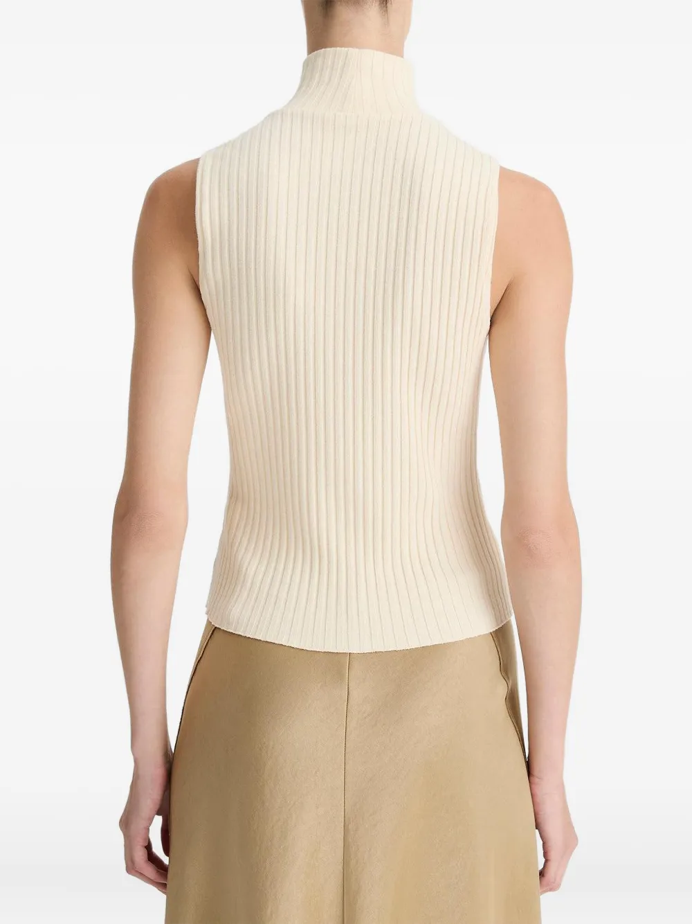 Vince sleeveless turtleneck top Beige