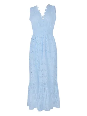 Dolce & Gabbana floral-lace Sleeveless Midi Dress | Blue | FARFETCH