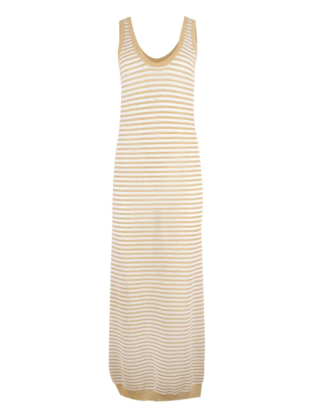 Brunello Cucinelli striped midi dress - Neutrals