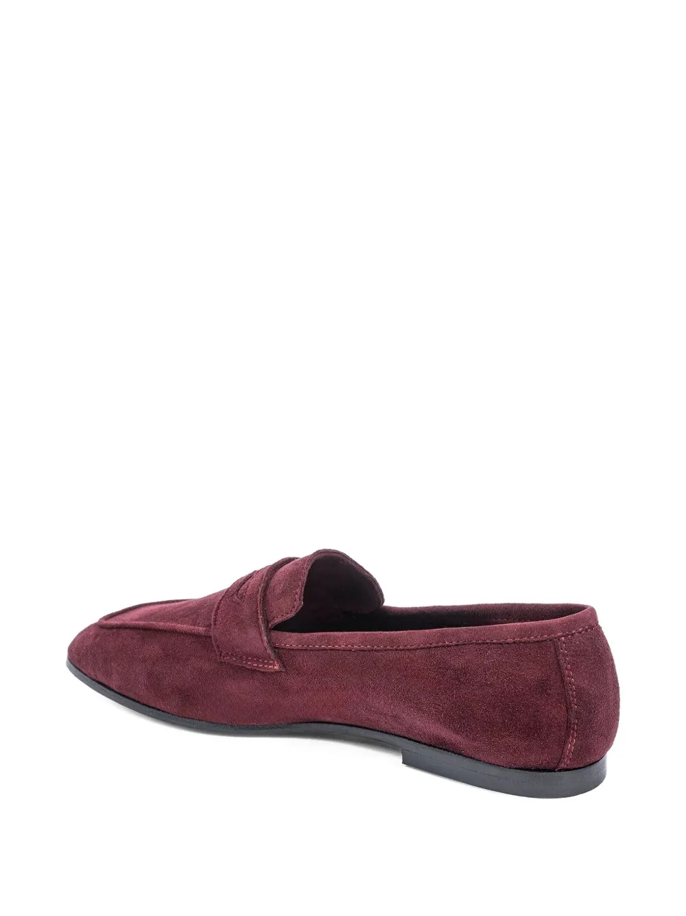 Sophique Suede Leather Loafers In Burgundy